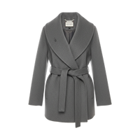 Wool‑Blend Wrap Coat with Belt