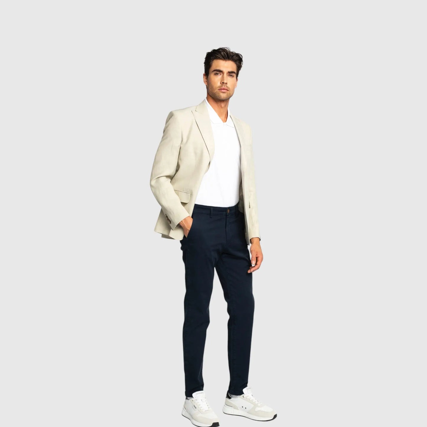 Barcelona Blazer in Luxe Cotton Linen - Gisada.com