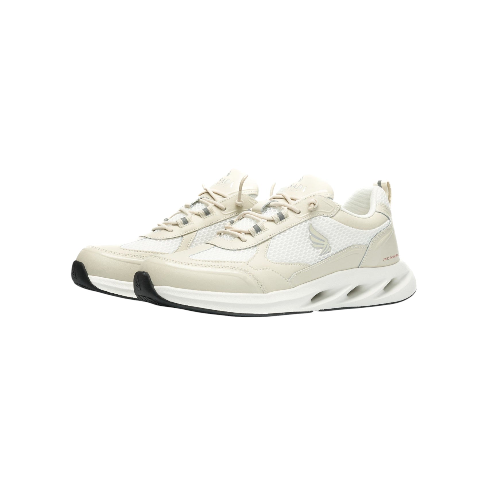 Gisada beige mesh sneakers side view – luxury designer sportswear