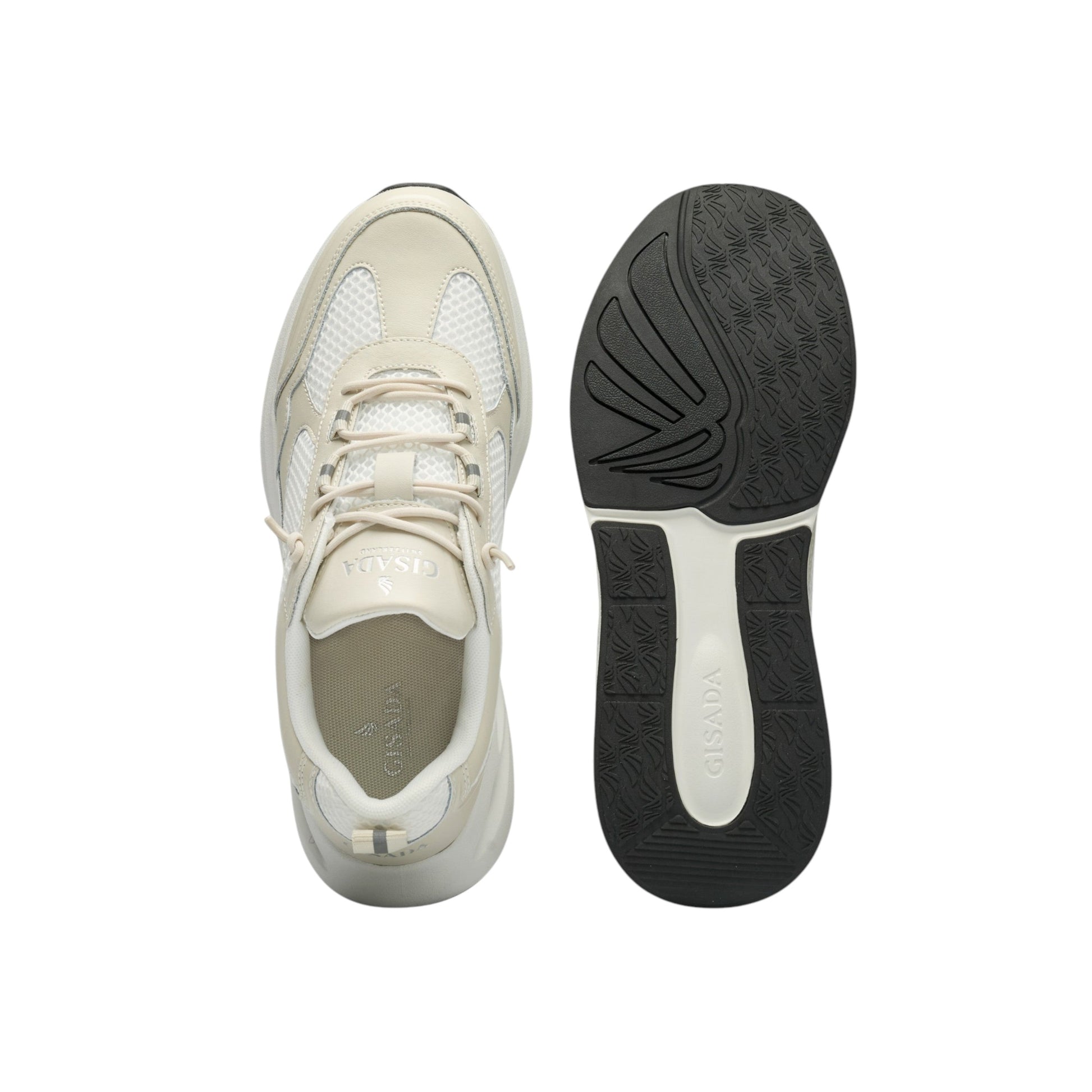 Sole and top view of Gisada sneakers – comfort-focused Swiss design