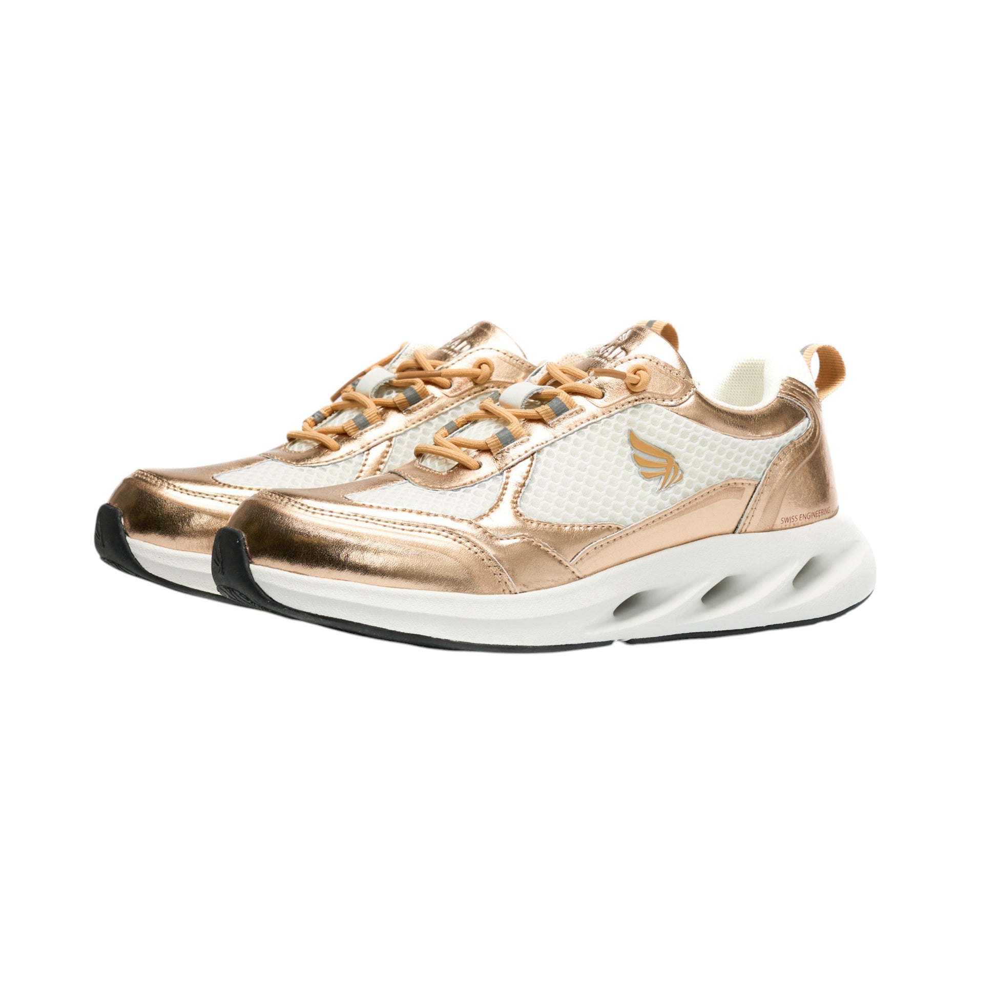 Gisada rose gold mesh sneakers – luxurious design with white mesh