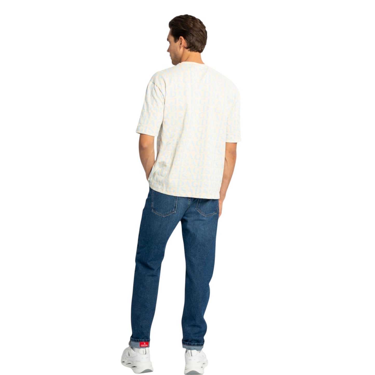 Oversized T-Shirt in Heavy Cotton with Allover Print