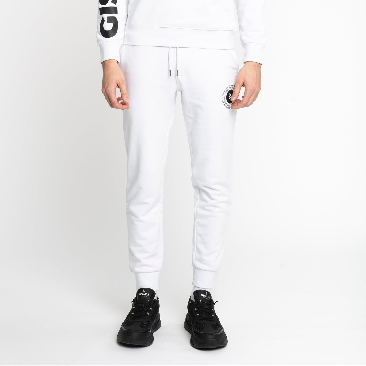 Regular Fit Jogger aus mittelschwerer Baumwolle mit Flockdruck