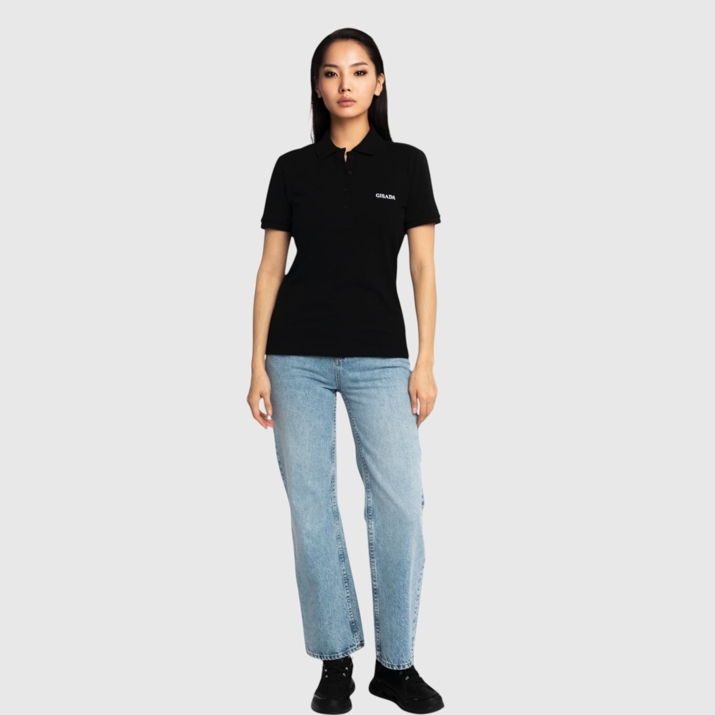 Slim Fit Kurzarm-Polo aus Interlock-Piquet mit gesticktem Gisada-Logo