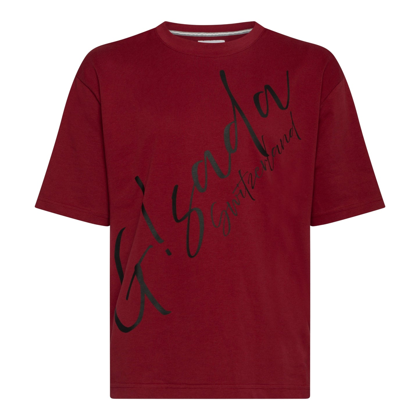 Oversized T-Shirt in Heavy Cotton with Cursive Print Gisada Shirts