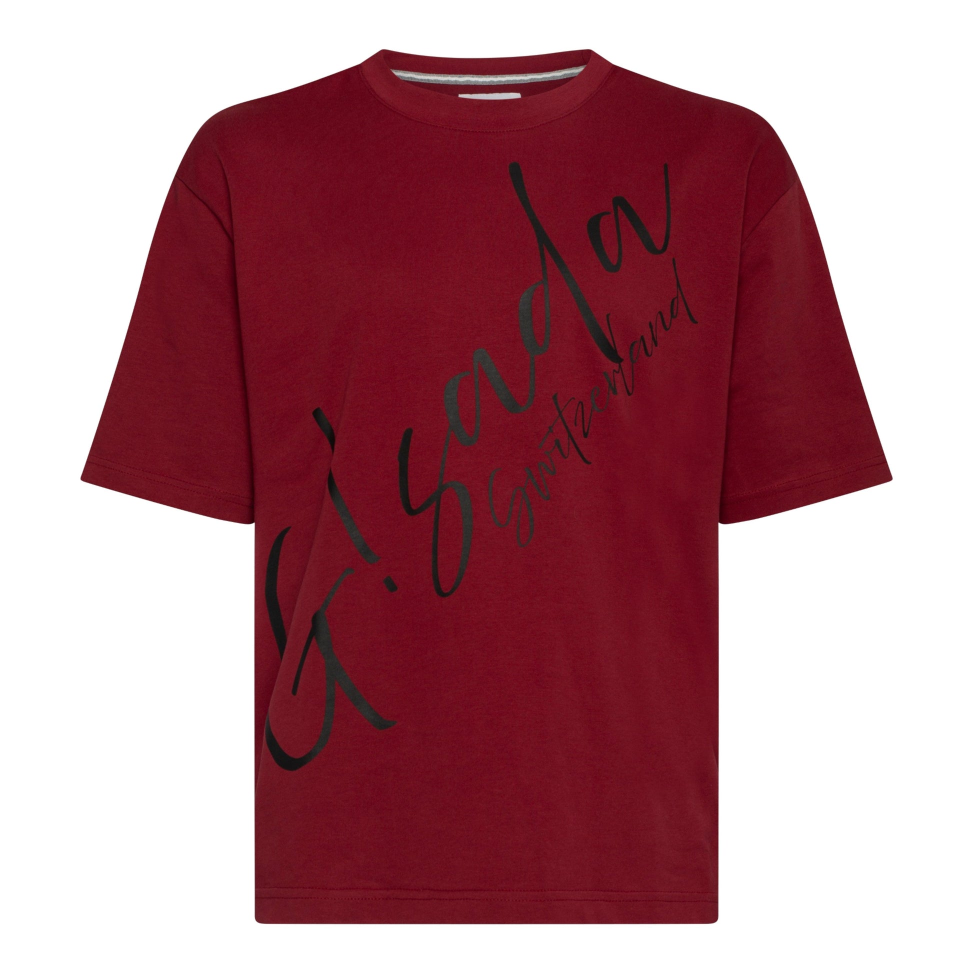 Oversized T-Shirt in Heavy Cotton with Cursive Print Gisada Shirts