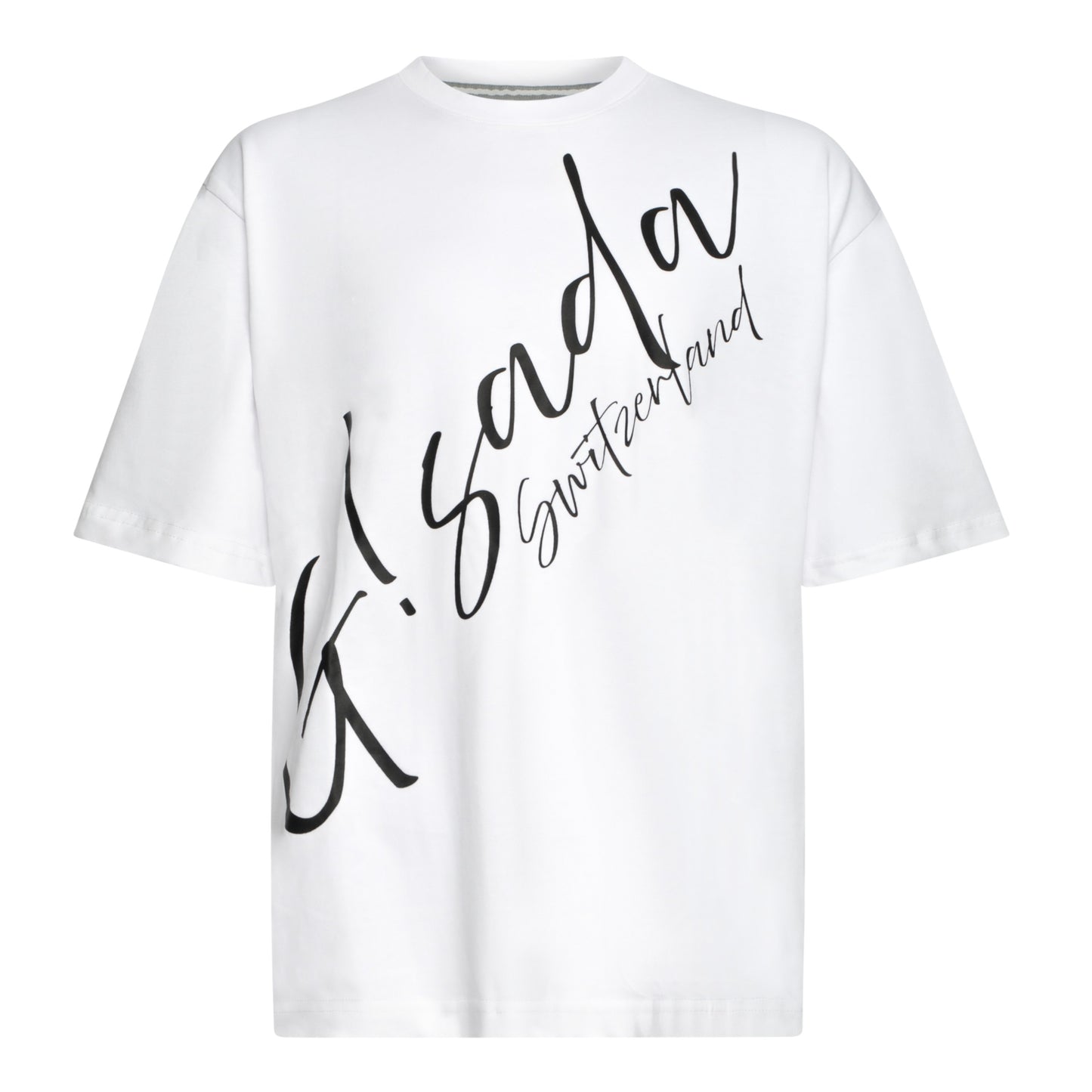 Oversized T-Shirt in Heavy Cotton with Cursive Print