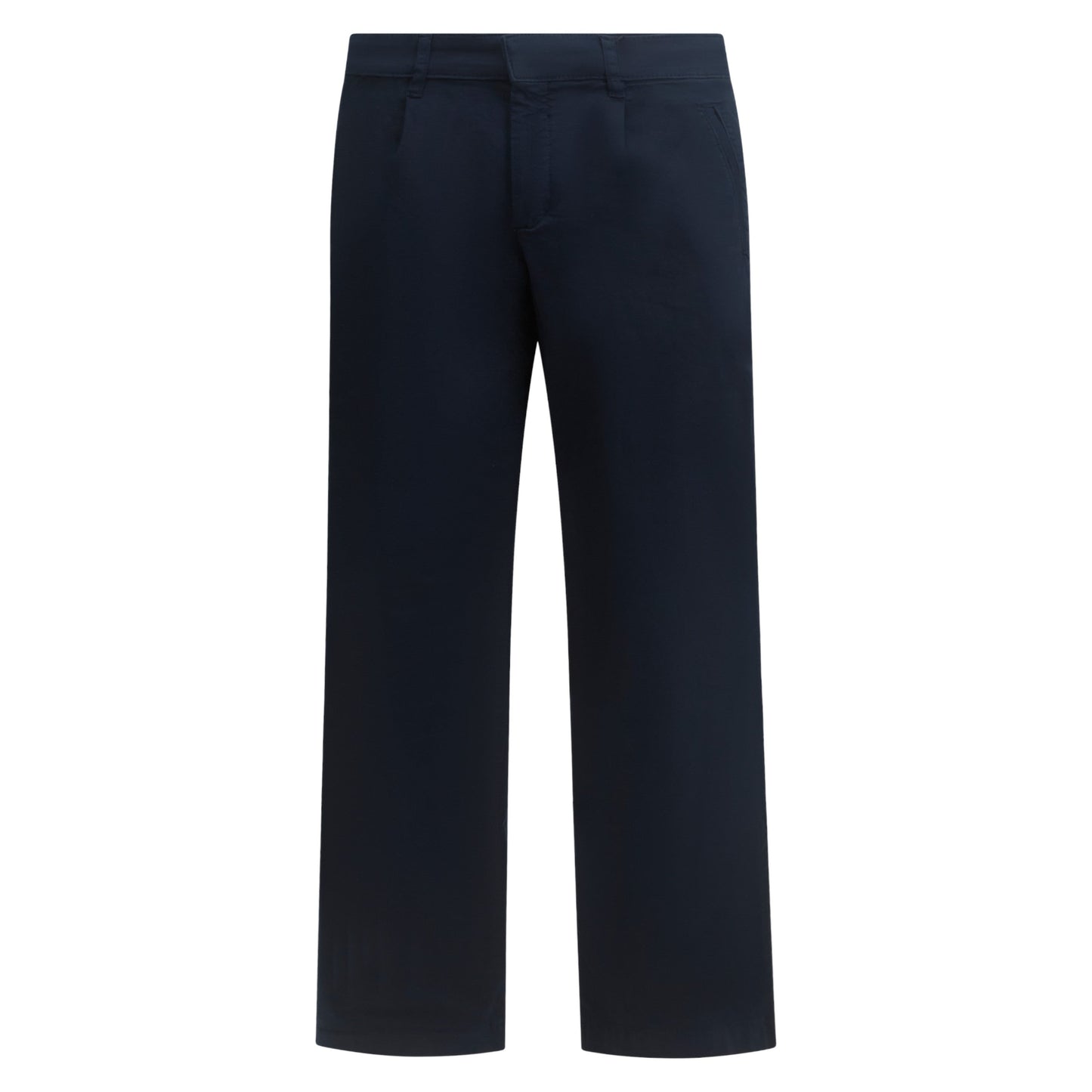 Front view of Gisada tapered navy chinos for men