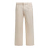 Front view of Gisada tapered beige chinos for men