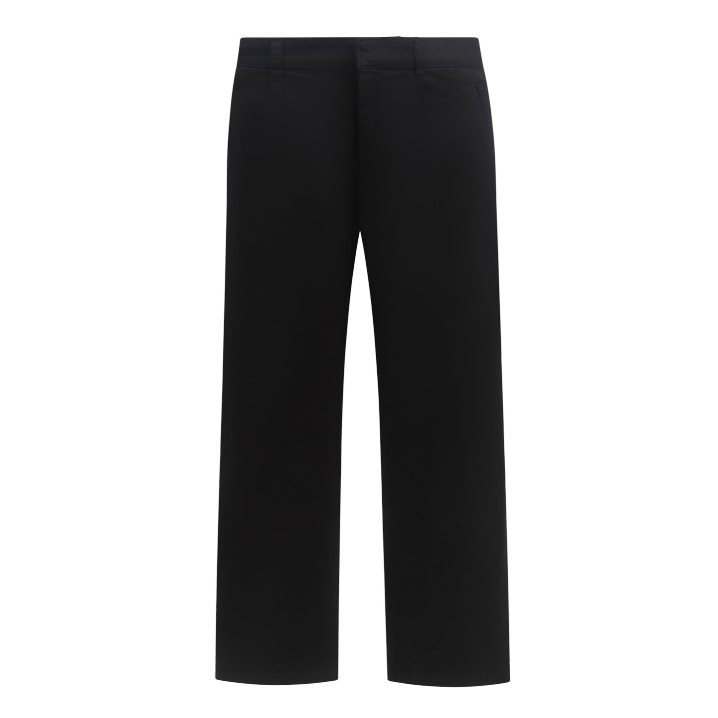 Front view of Gisada tapered black chinos for men