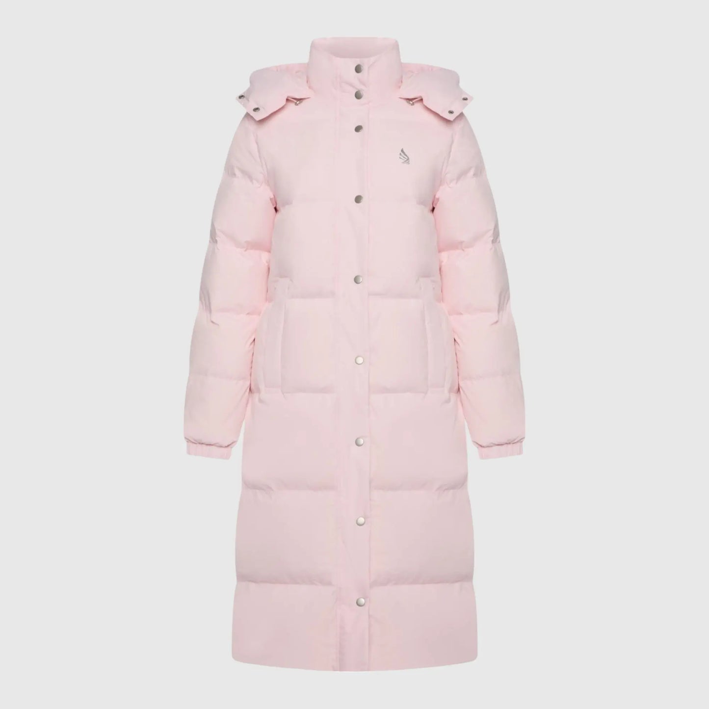 Long Puffer Down-Jacket with Detachable Hood and Logo Patch on Back Gisada Jacket