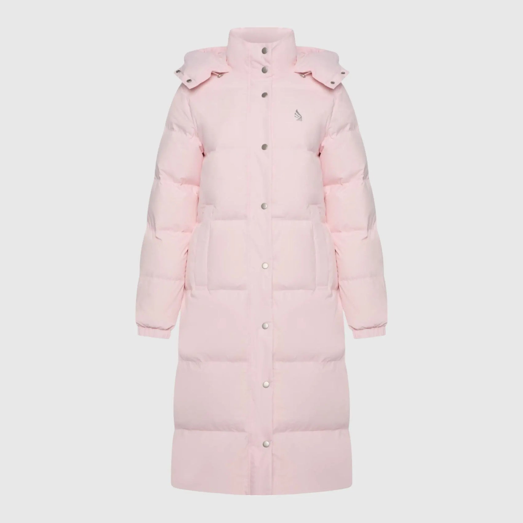 Long Puffer Down-Jacket with Detachable Hood and Logo Patch on Back Gisada Jacket