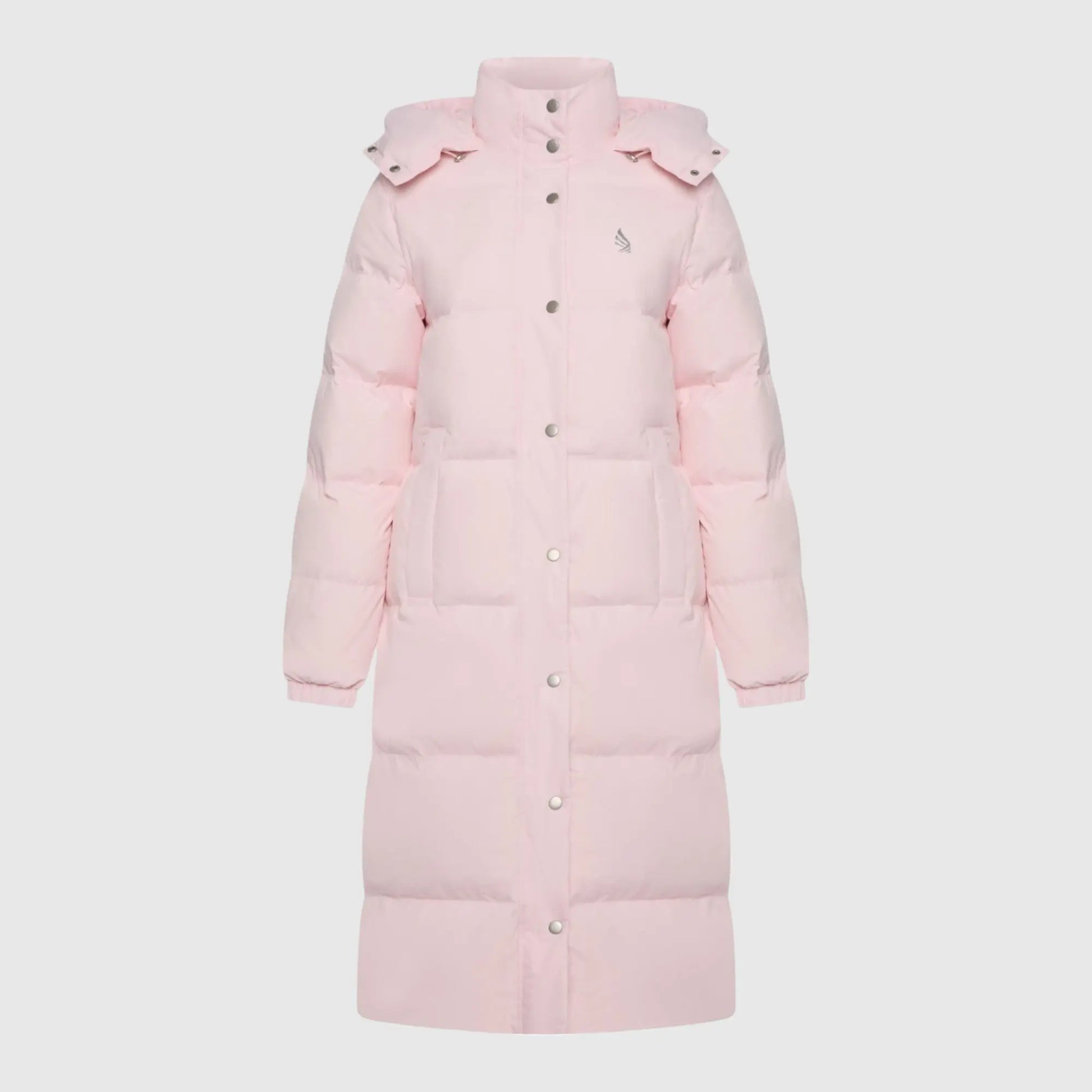Long Puffer Down-Jacket with Detachable Hood and Logo Patch on Back Gisada Jacket