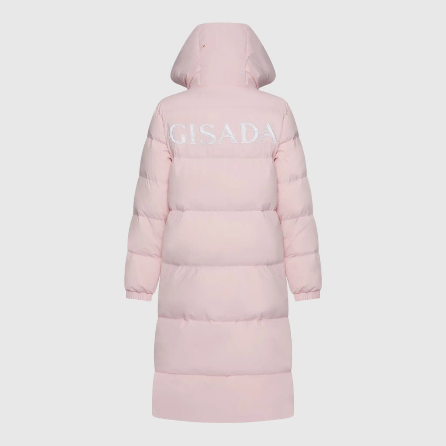 Long Puffer Down-Jacket with Detachable Hood and Logo Patch on Back Gisada Jacket