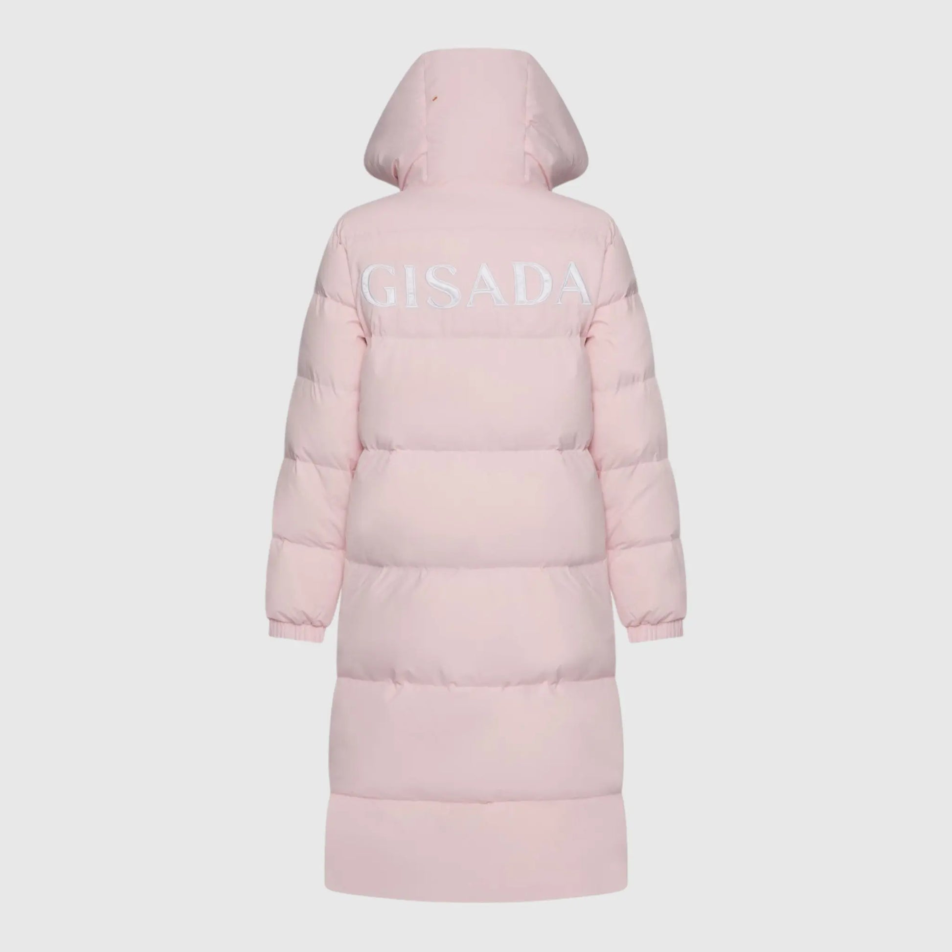 Long Puffer Down-Jacket with Detachable Hood and Logo Patch on Back Gisada Jacket