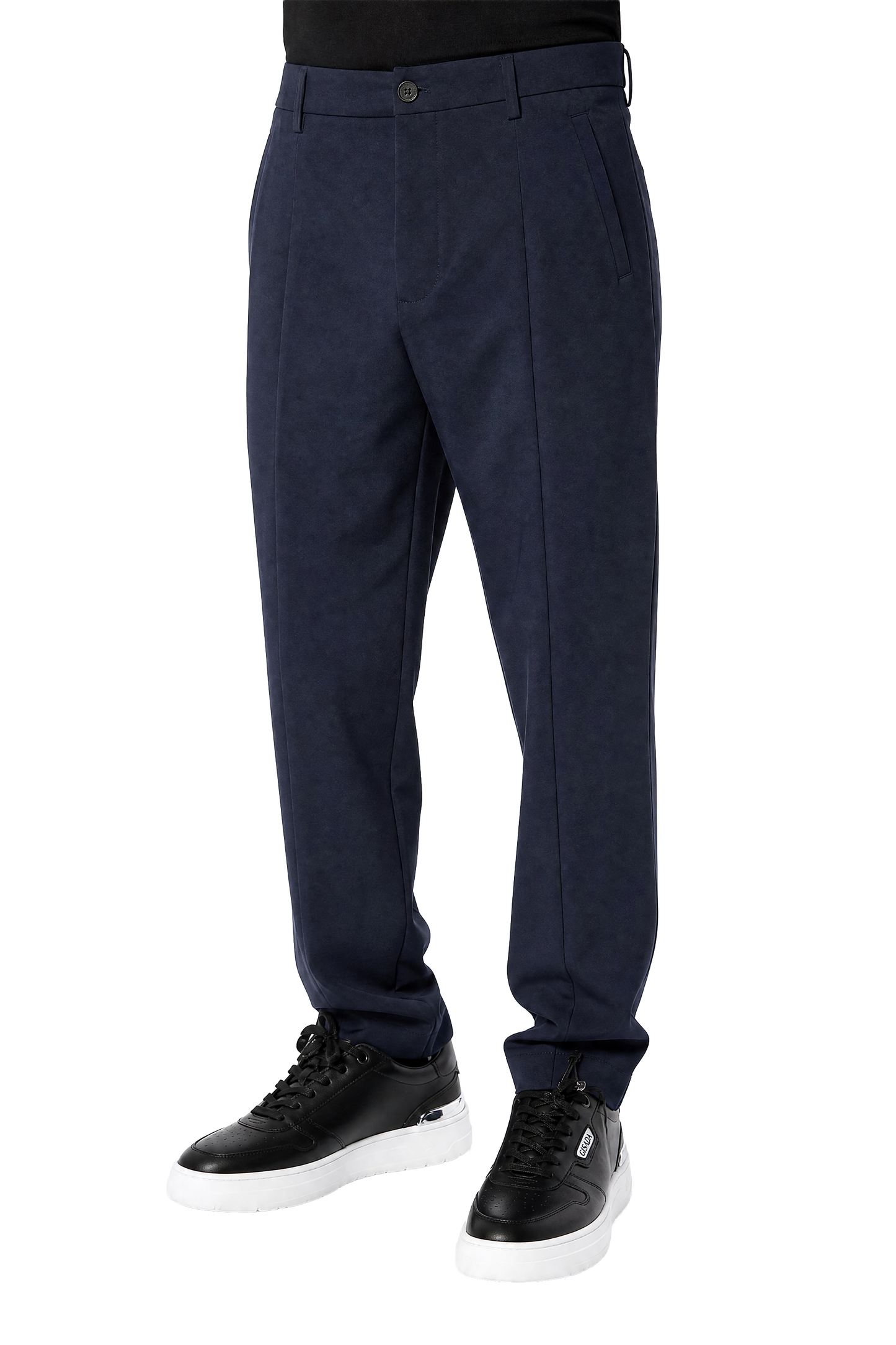 Single-Pleat Wool Blend Pants
