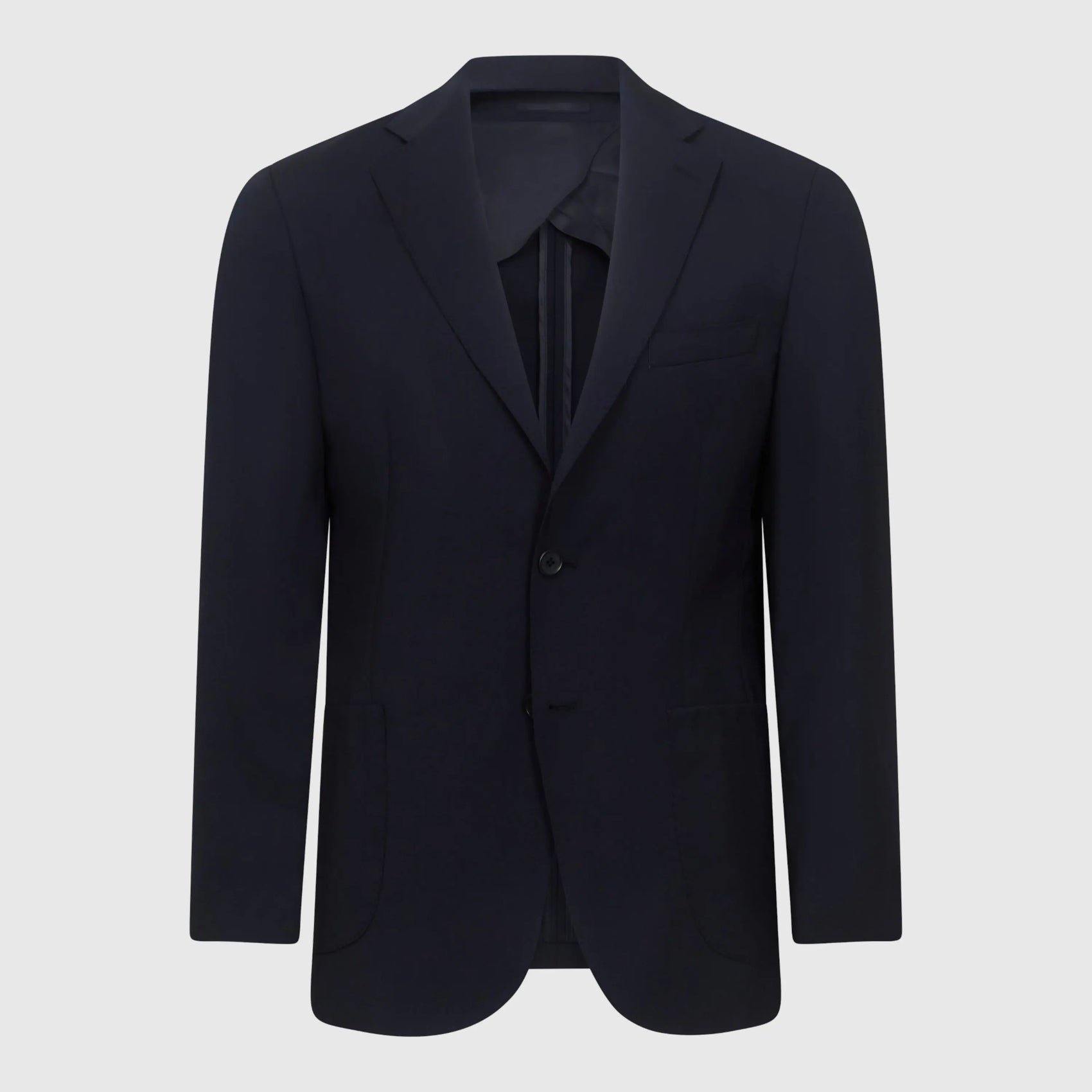 Front view of Gisada Milan Majesty Virgin Wool Blazer in navy, showcasing premium tailored elegance