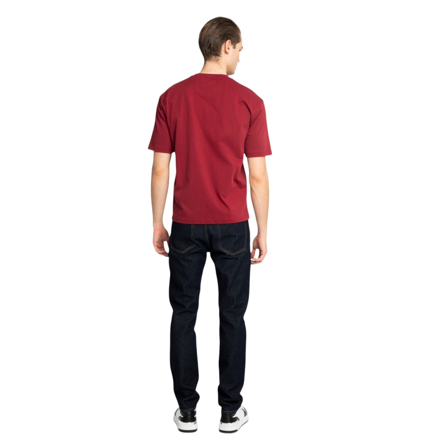 Oversized T-Shirt in Heavy Cotton with Large Side Logo Flock Print