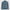 Front view of Gisada oversized denim shirt with all-over logo print in snow blue
