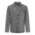 Oversized Denim Shirt with Mini Label Patch Gisada Denim