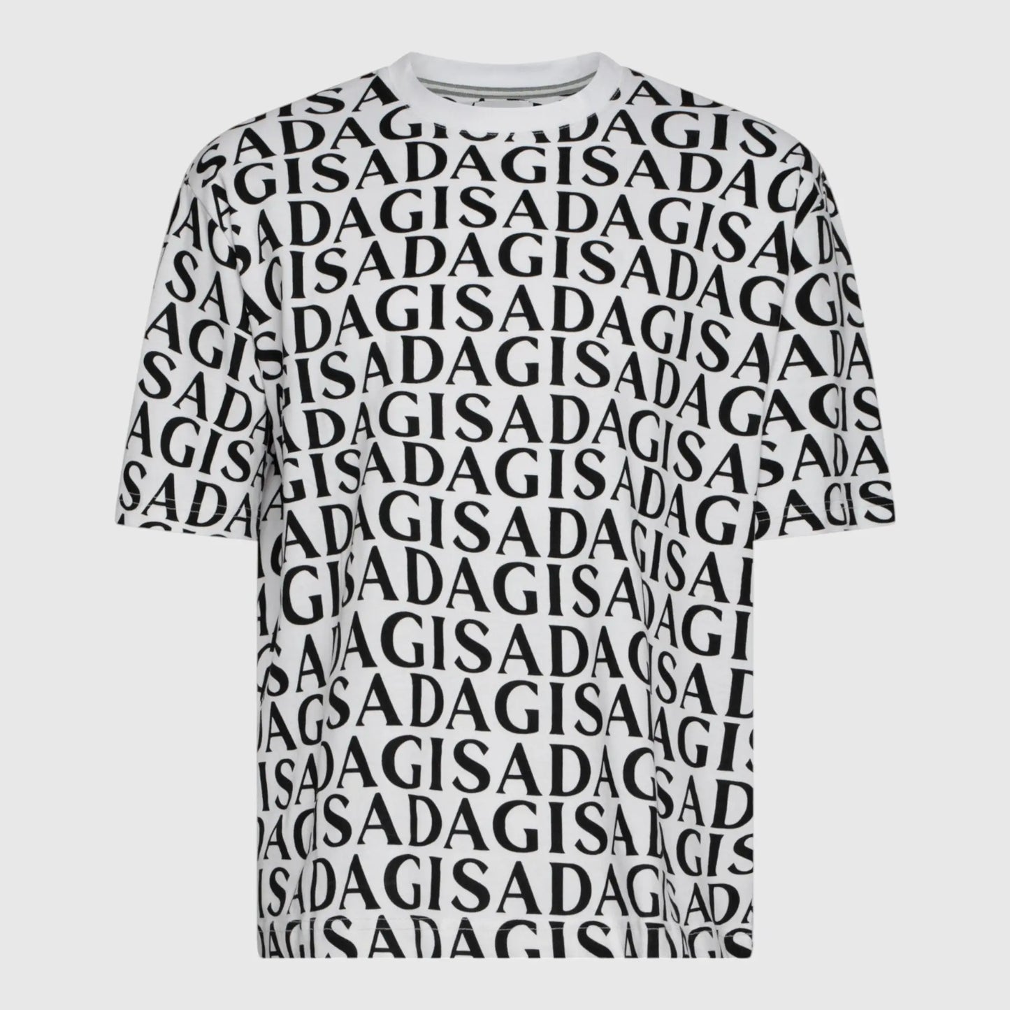 Oversized T-Shirt in Heavy Cotton with Allover Print - Gisada.com