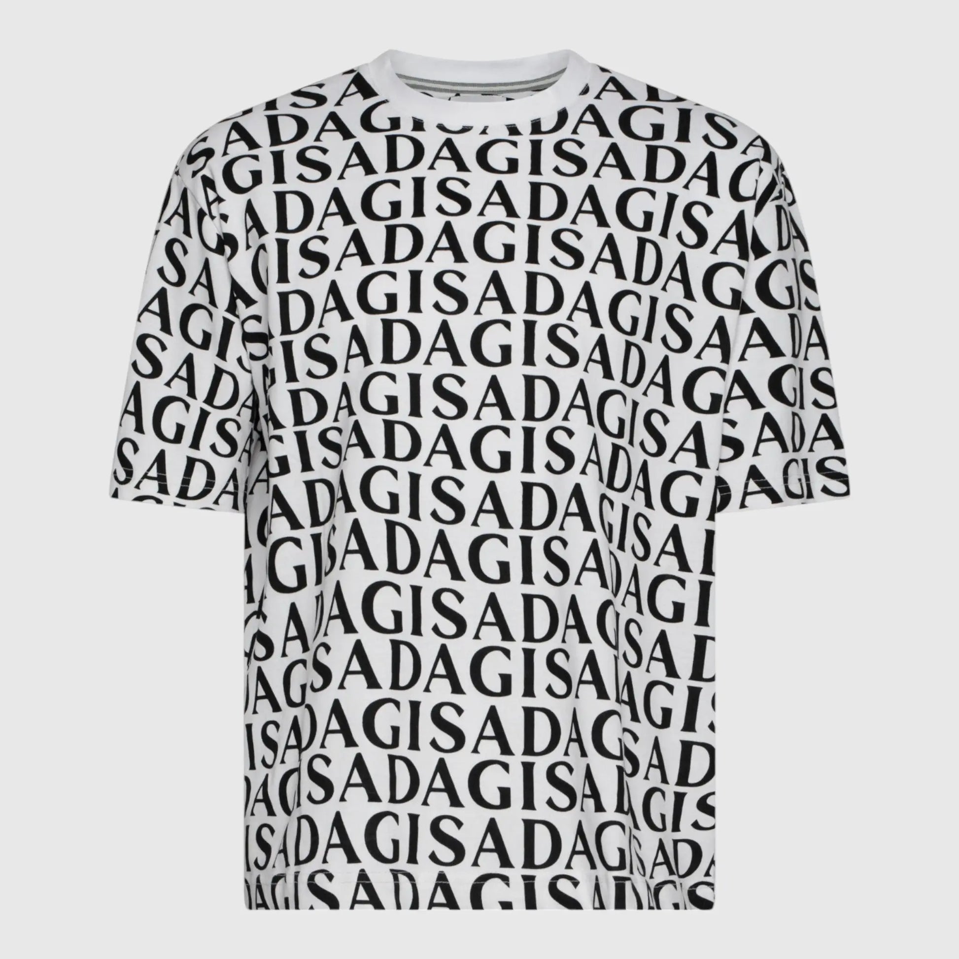 Oversized T-Shirt in Heavy Cotton with Allover Print - Gisada.com