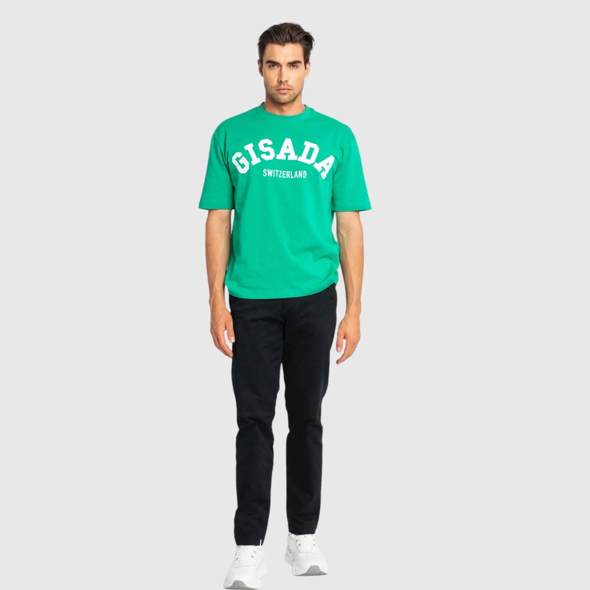 Oversized T-Shirt in Heavy Cotton with College Print - Gisada.com