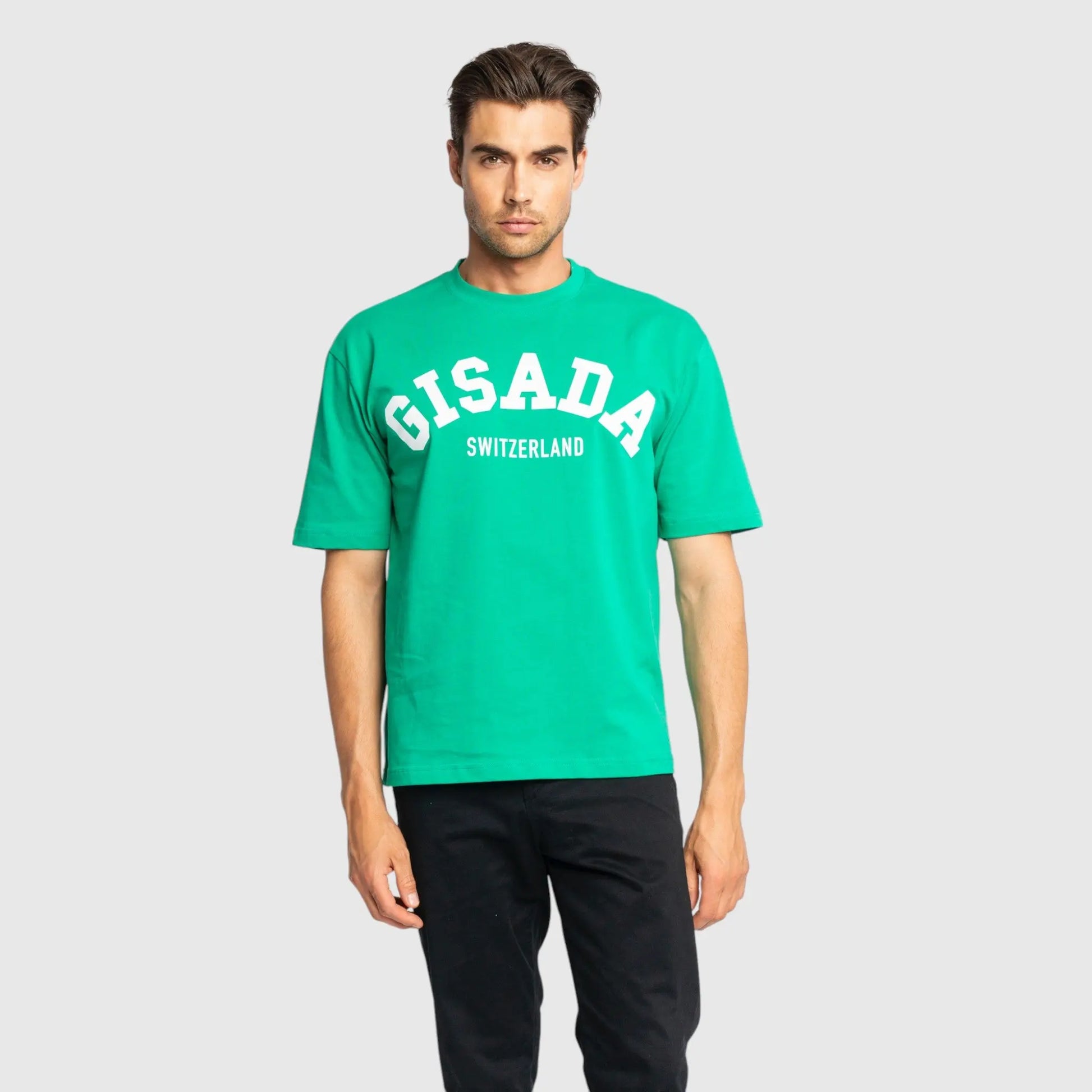 Oversized T-Shirt in Heavy Cotton with College Print - Gisada.com