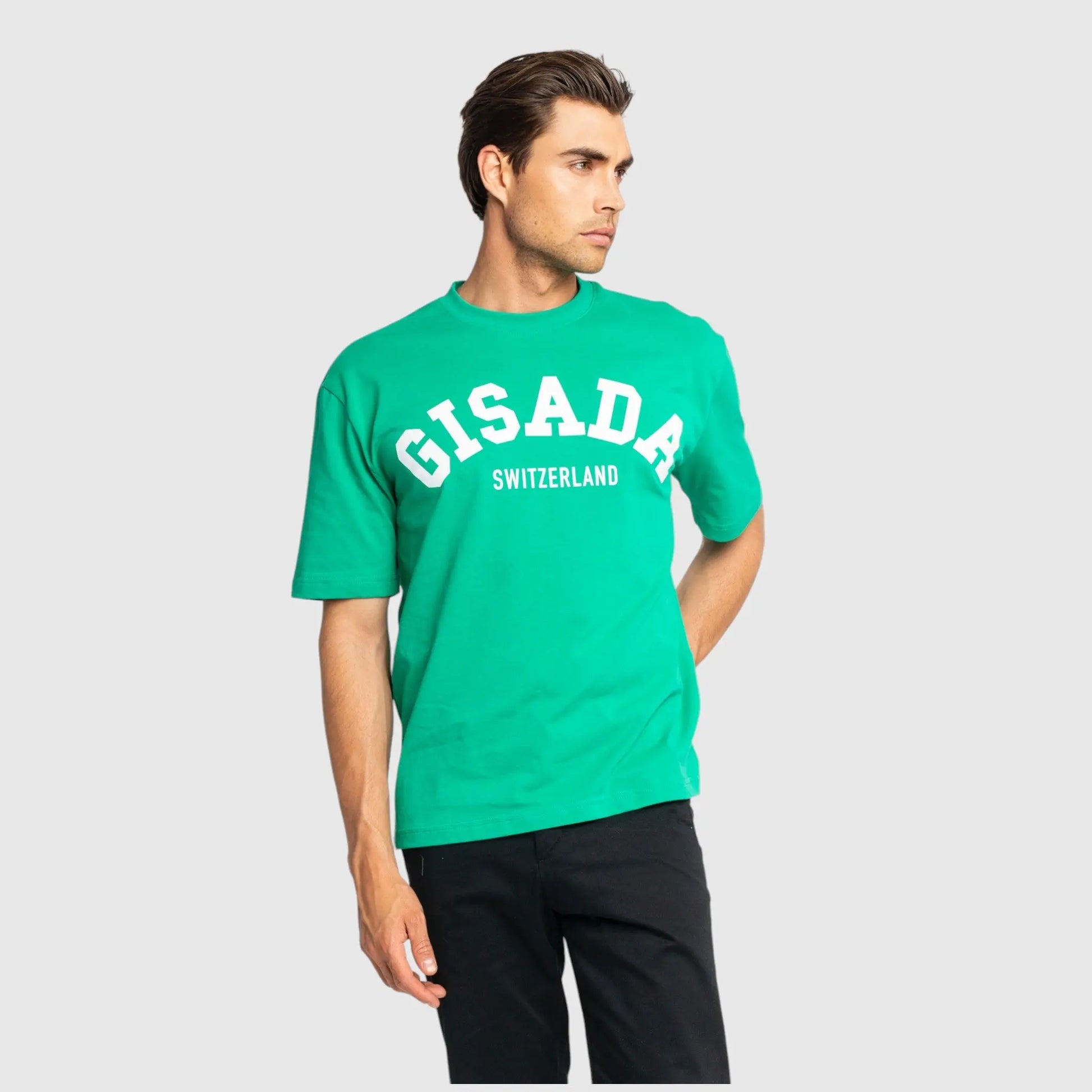 Oversized T-Shirt in Heavy Cotton with College Print - Gisada.com