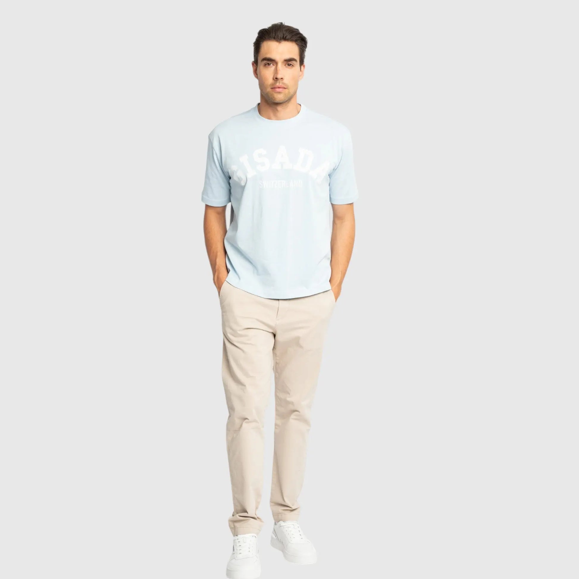 Oversized T-Shirt in Heavy Cotton with College Print - Gisada.com