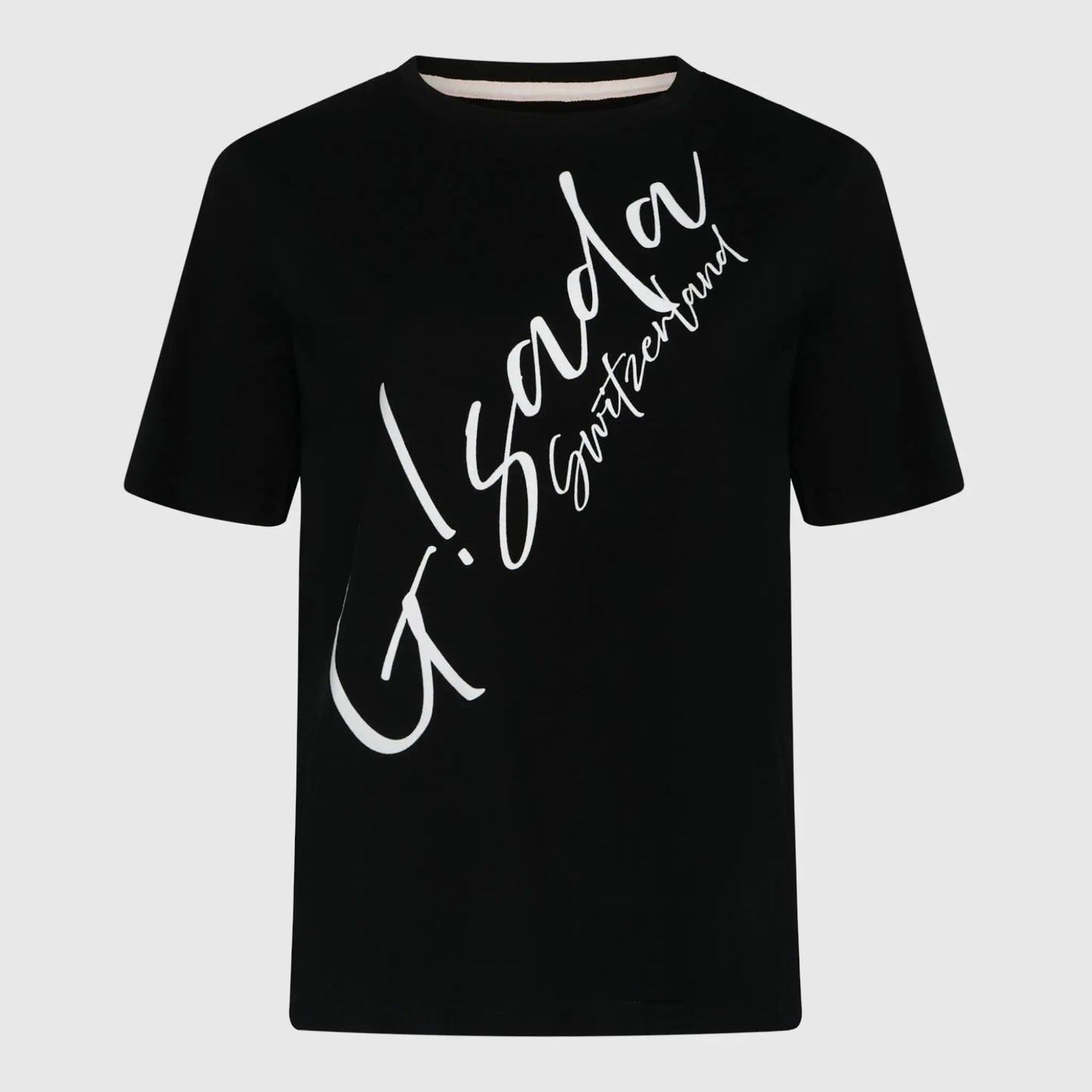 Oversized T-Shirt in Heavy Cotton with Cursive Print - Gisada.com