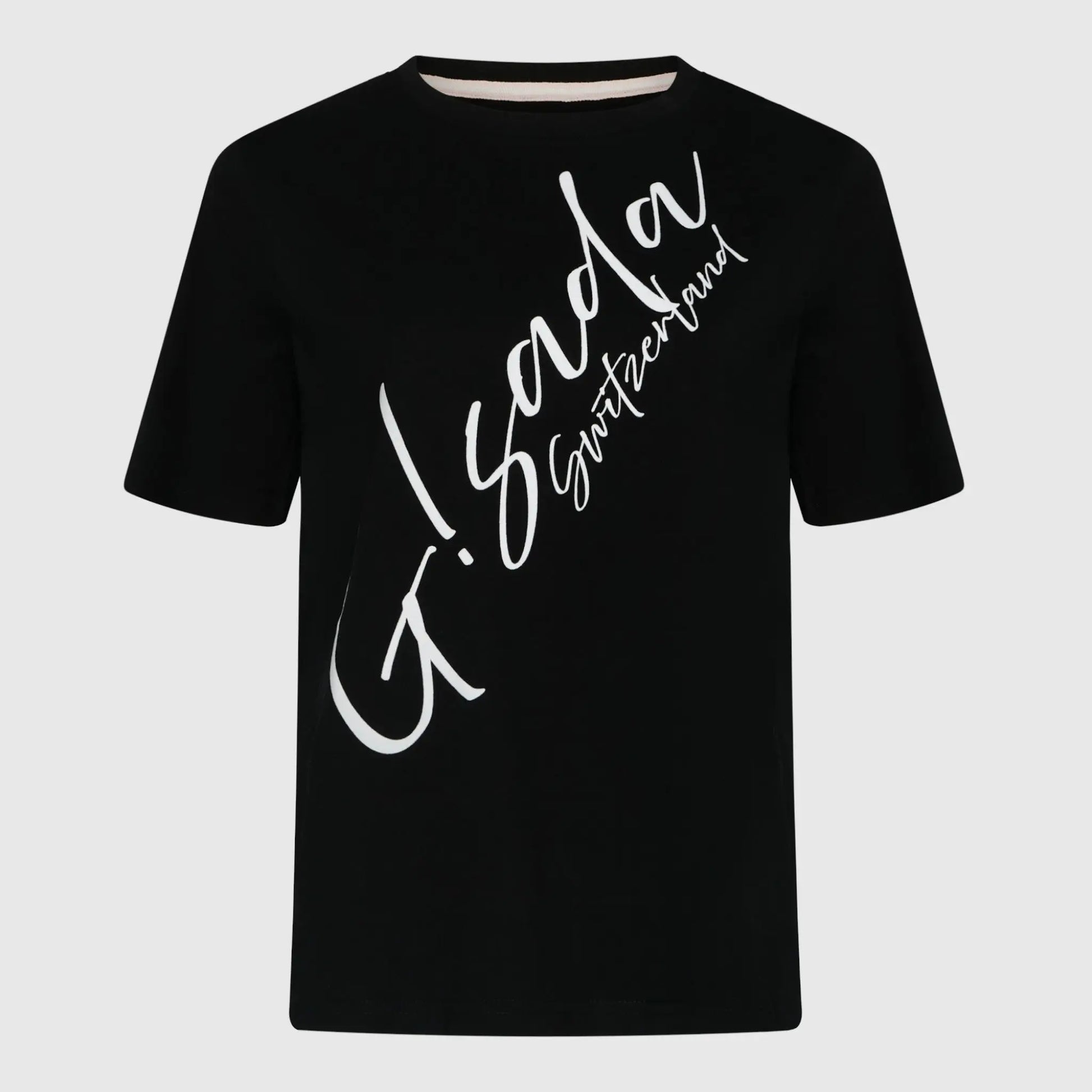 Oversized T-Shirt in Heavy Cotton with Cursive Print - Gisada.com