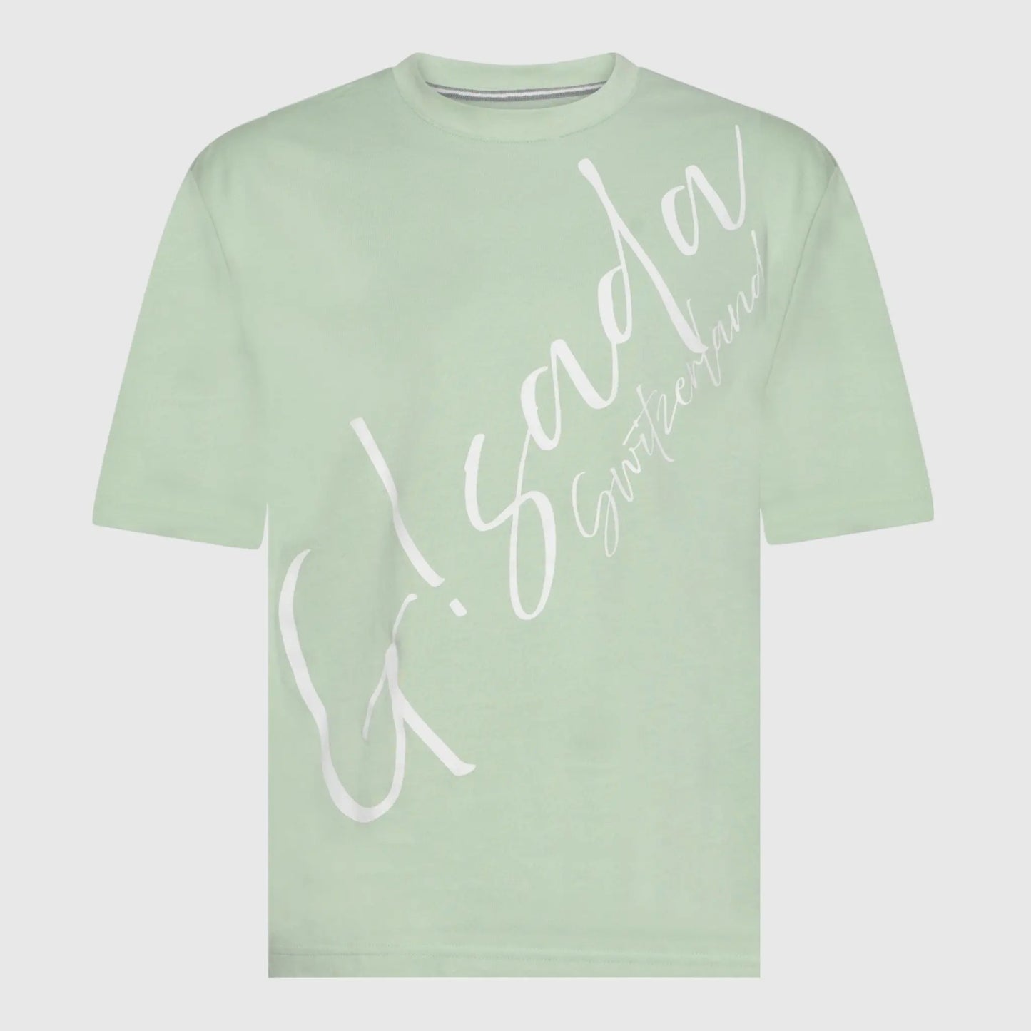 Oversized T-Shirt in Heavy Cotton with Cursive Print - Gisada.com