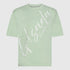 Oversized T-Shirt in Heavy Cotton with Cursive Print - Gisada.com