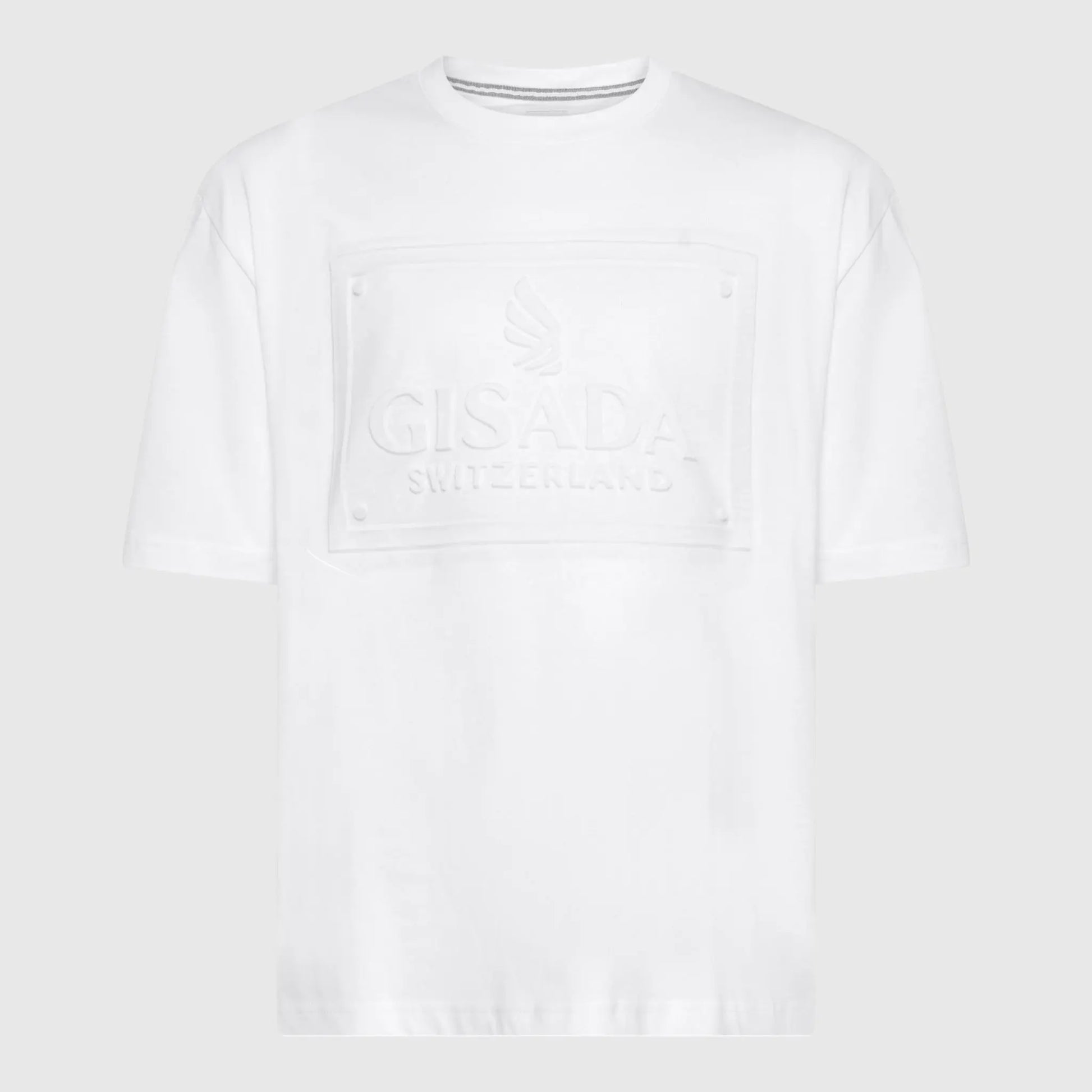 Oversized T-Shirt in Heavy Cotton with Embossed Logo - Gisada.com