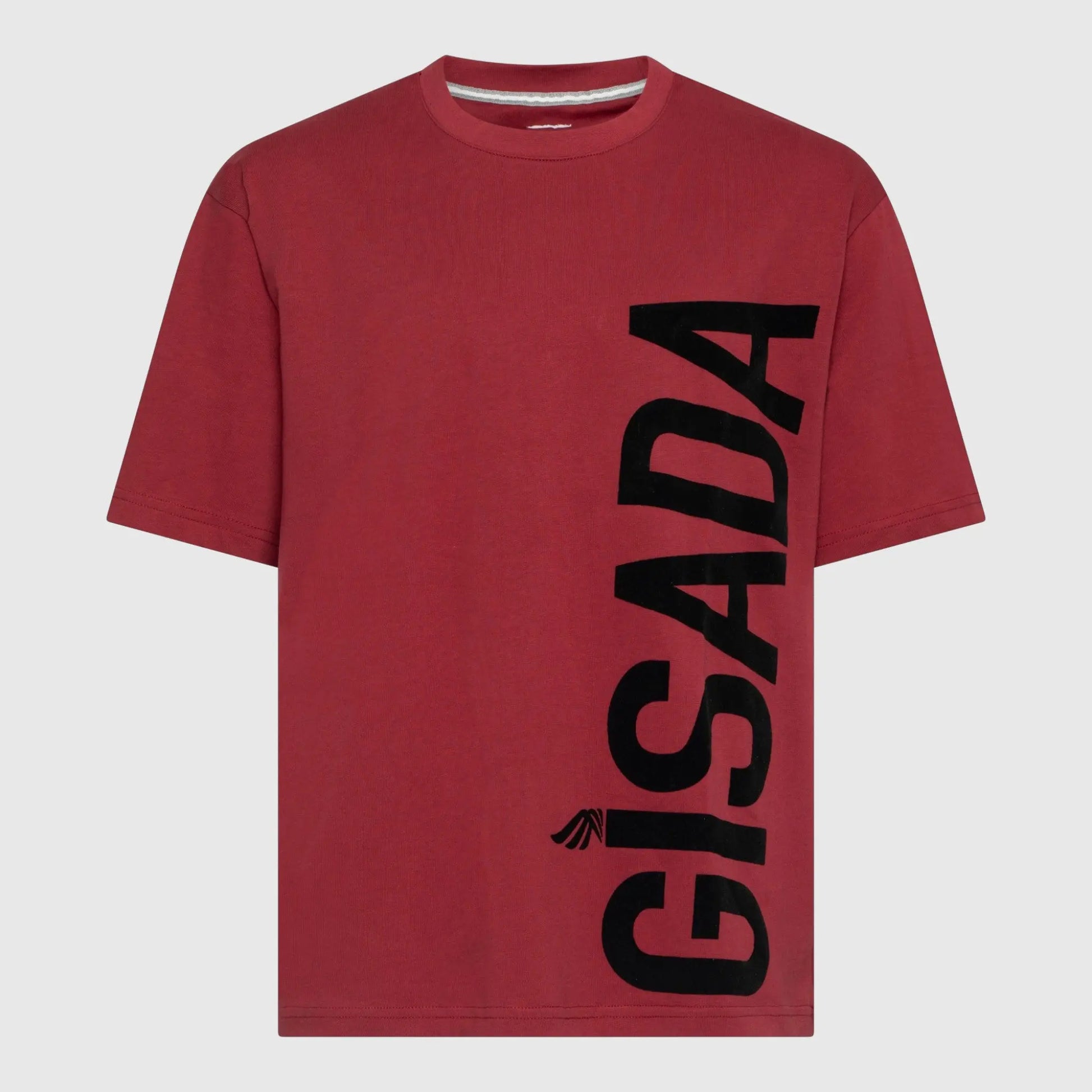 Oversized T-Shirt in Heavy Cotton with Large Side Logo Flock Print - Gisada.com