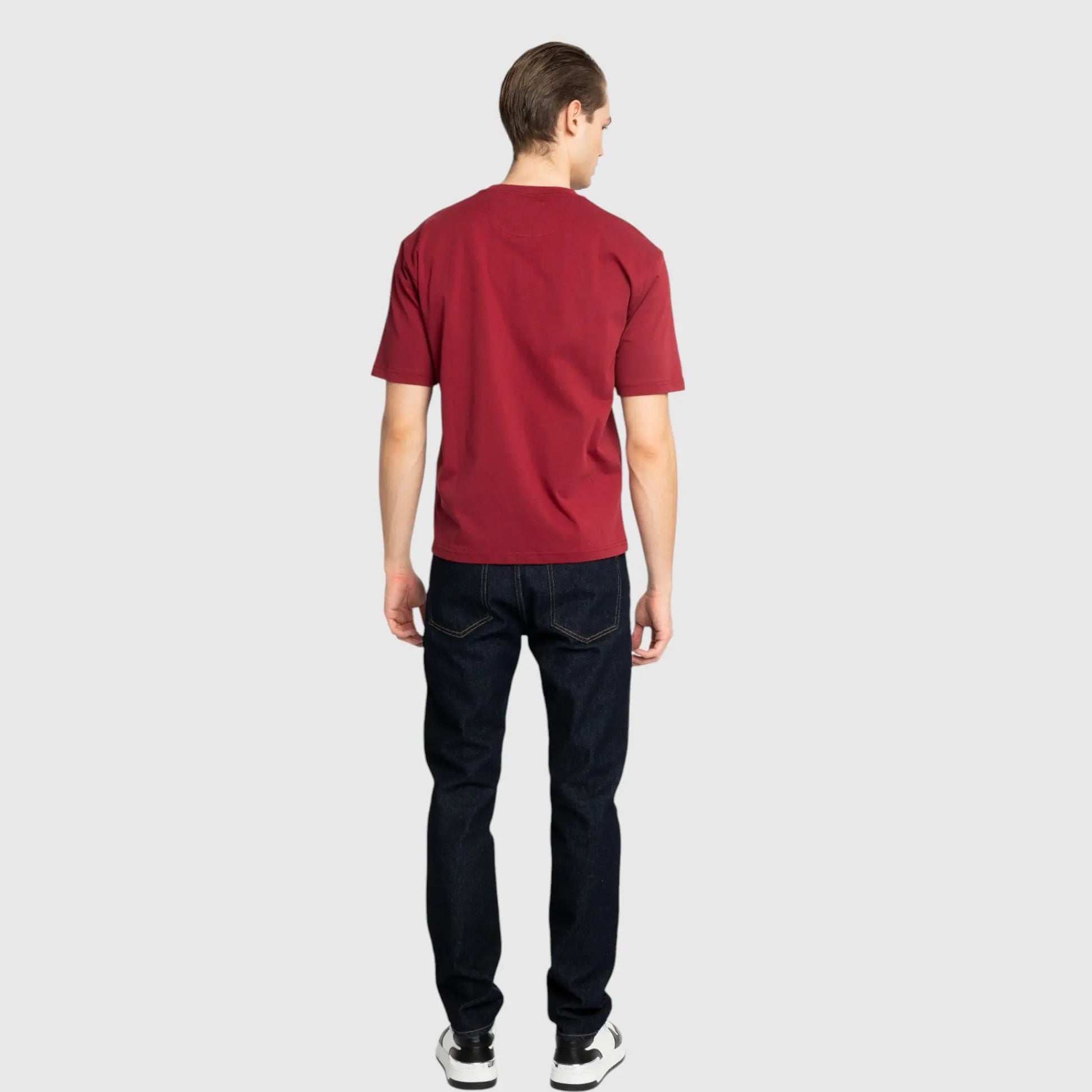 Oversized T-Shirt in Heavy Cotton with Large Side Logo Flock Print - Gisada.com