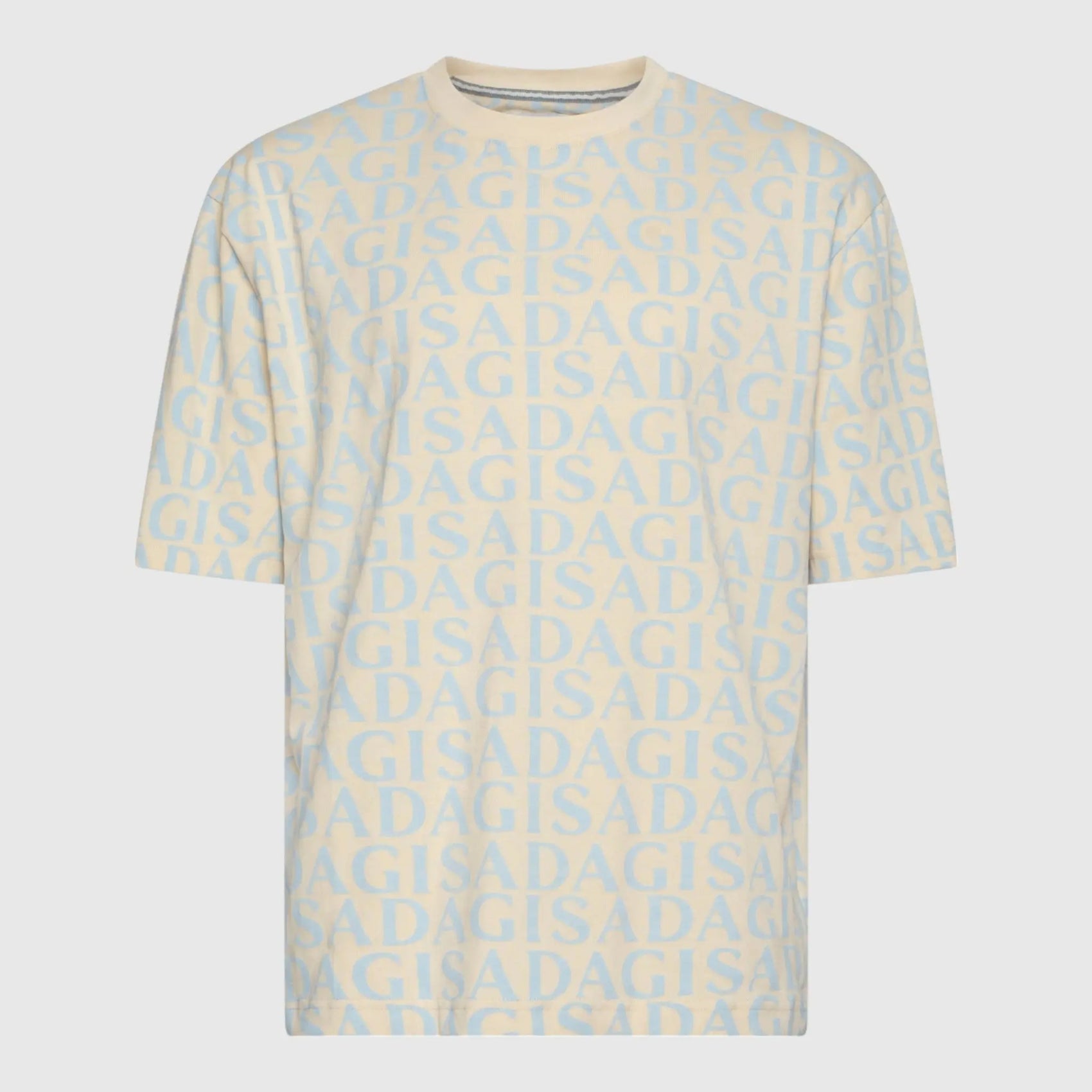 Oversized T-Shirt in Heavy Cotton with Small Central Printed Logo - Gisada.com