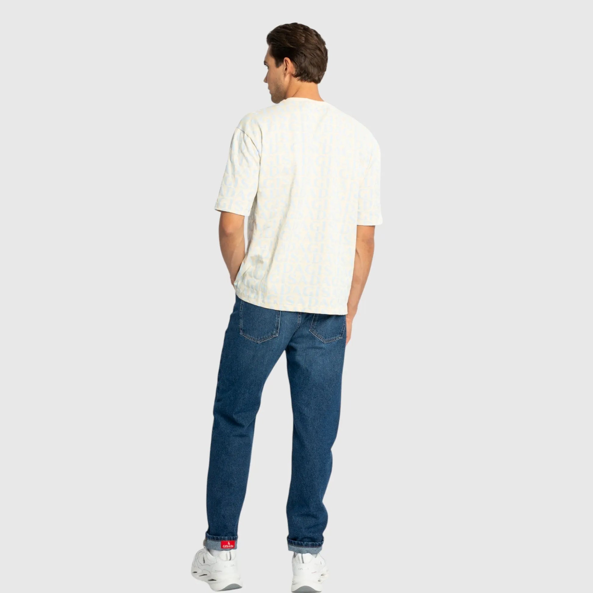 Oversized T-Shirt in Heavy Cotton with Small Central Printed Logo - Gisada.com