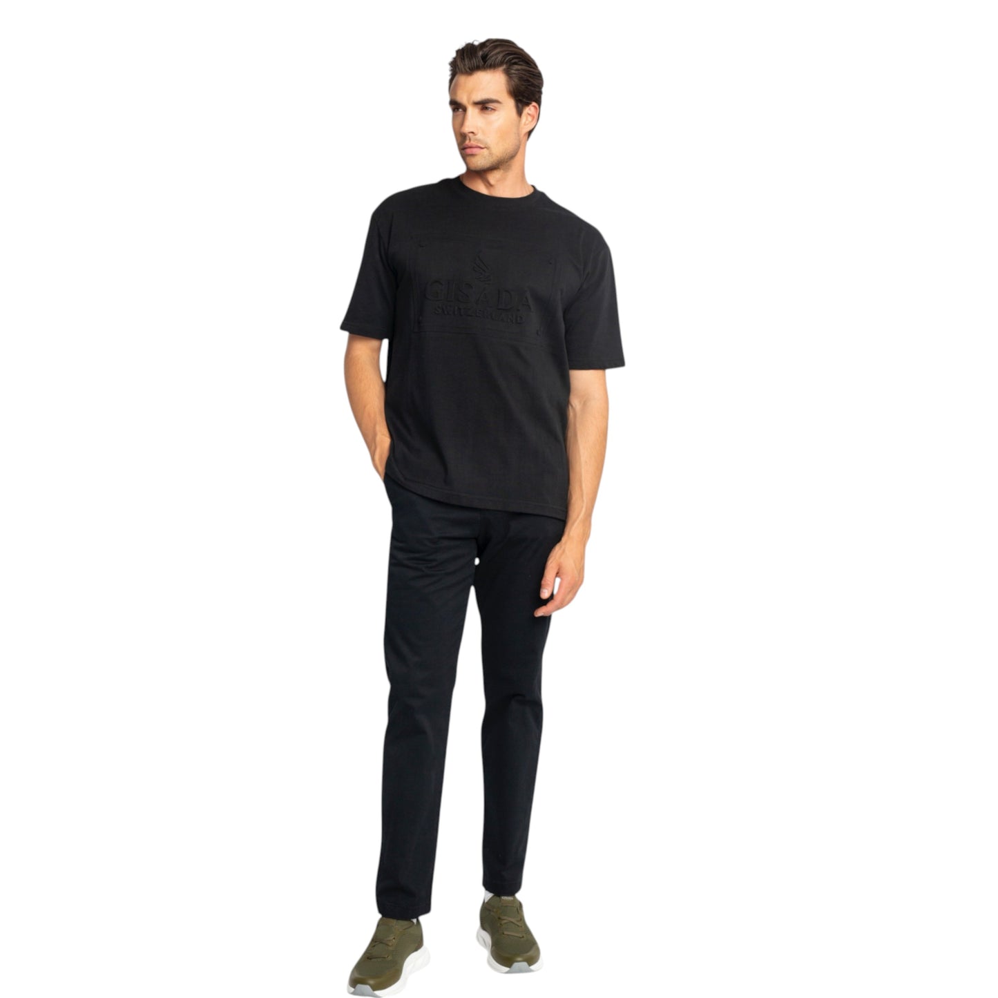 Oversized T-Shirt in Heavy Cotton with Embossed Logo