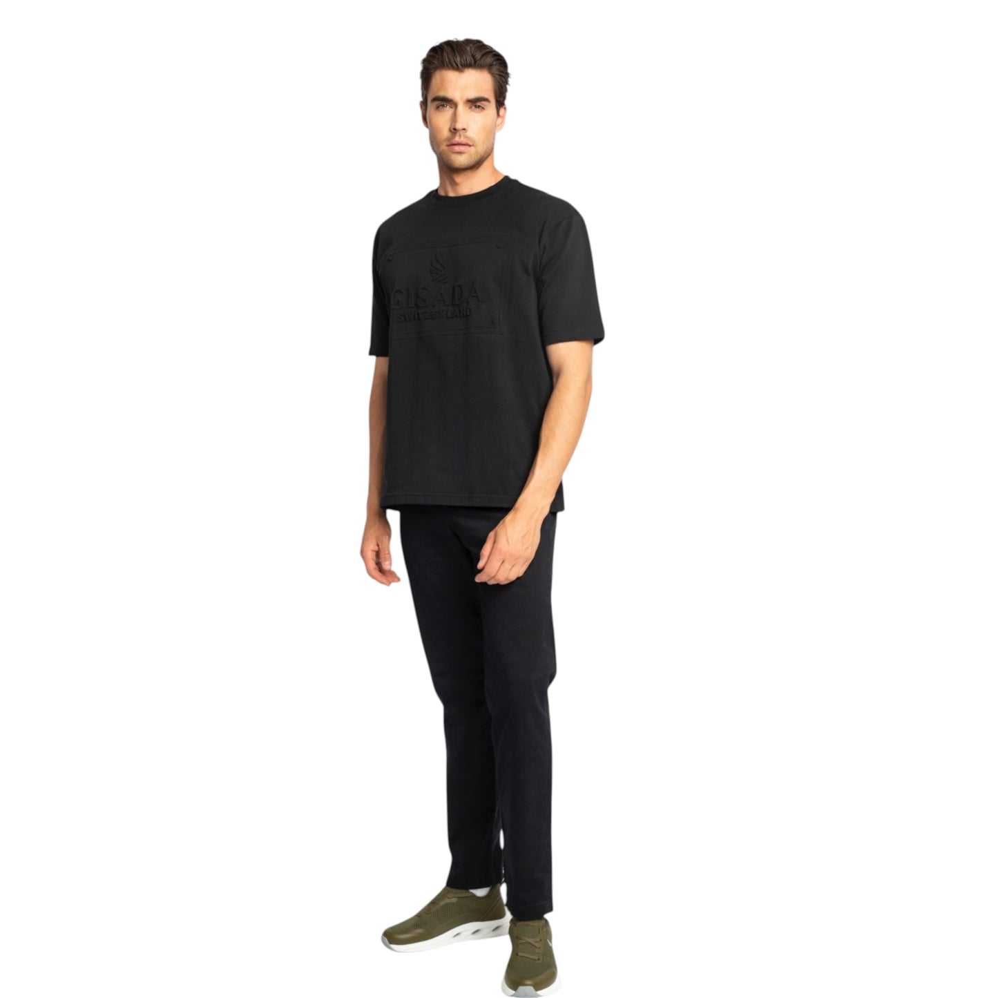 Oversized T-Shirt in Heavy Cotton with Embossed Logo