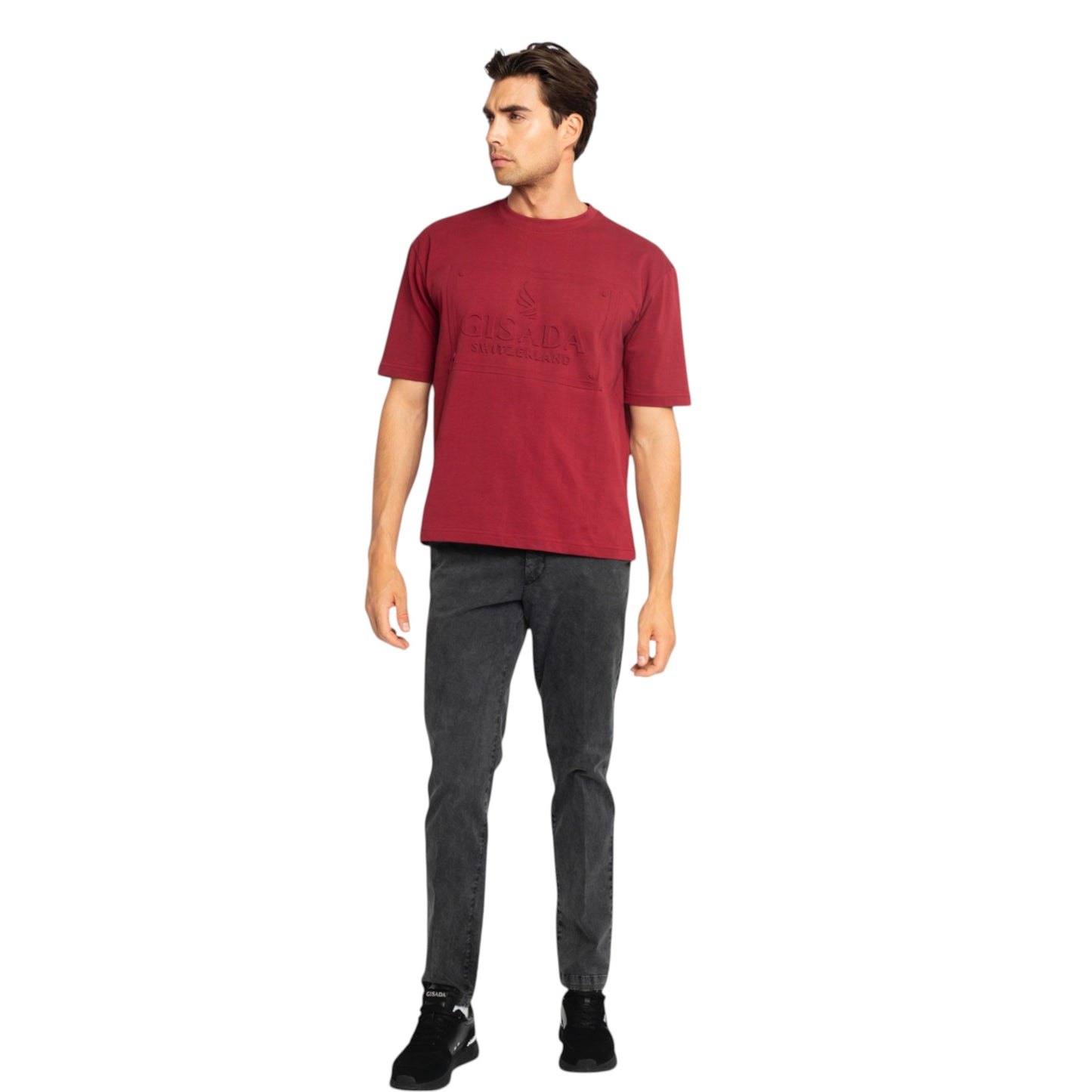 Oversized T-Shirt in Heavy Cotton with Embossed Logo