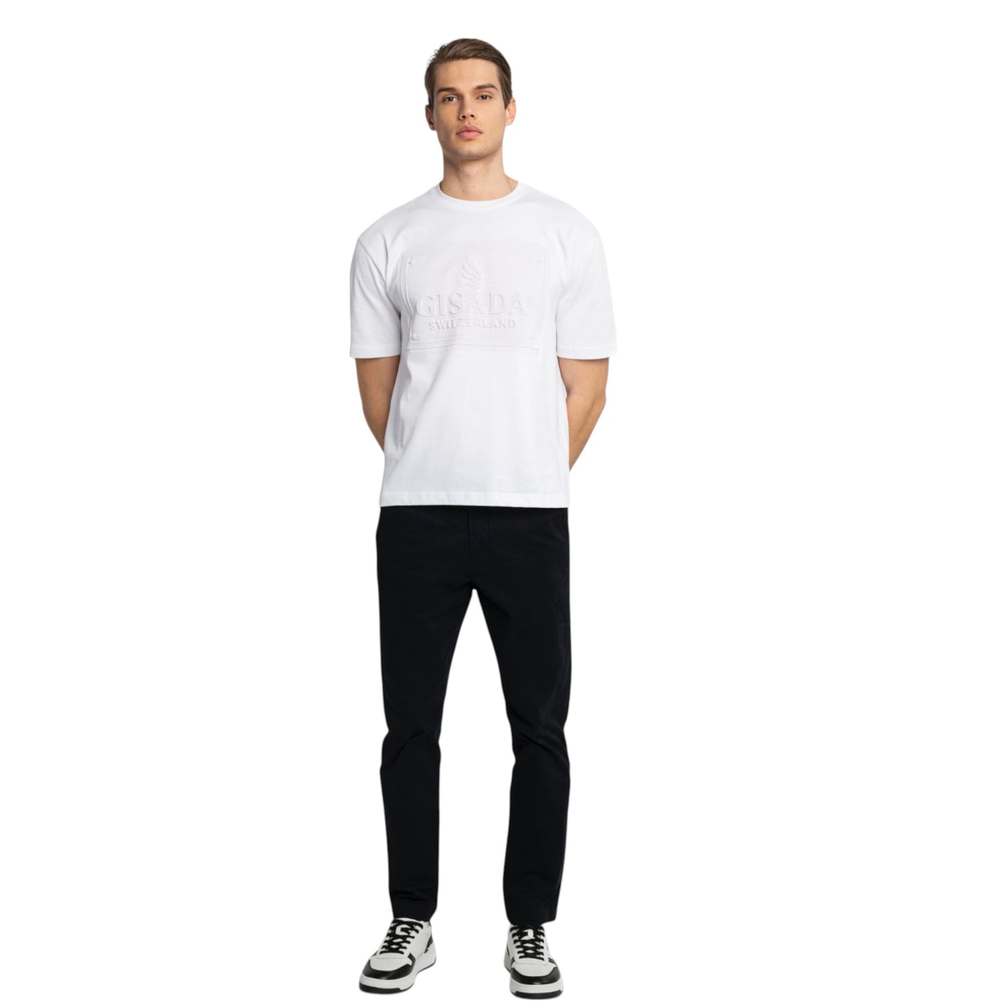 Oversized T-Shirt in Heavy Cotton with Embossed Logo