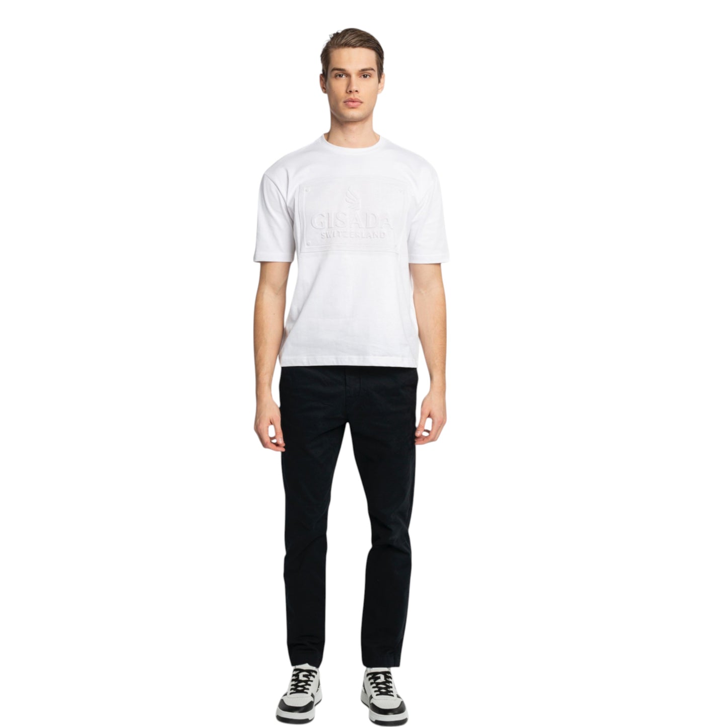 Oversized T-Shirt in Heavy Cotton with Embossed Logo