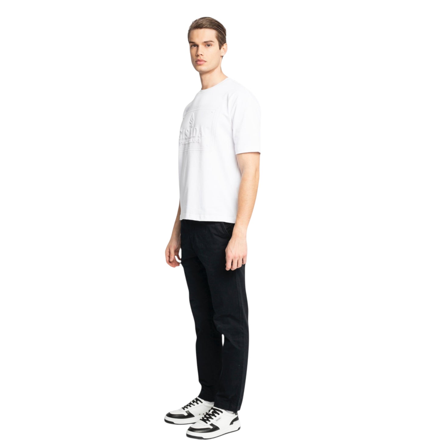Oversized T-Shirt in Heavy Cotton with Embossed Logo