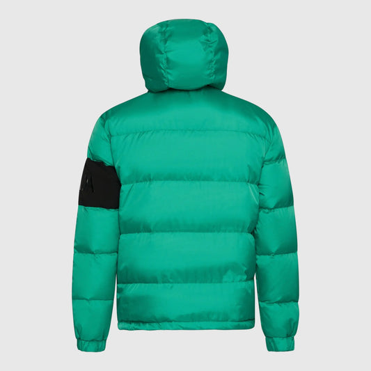 Puffer Down Jacket with Detachable Hood and Logo Patch on Back Gisada Jacket