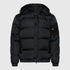 Puffer Down Jacket with Detachable Hood and Logo Patch on Back Gisada Jacket