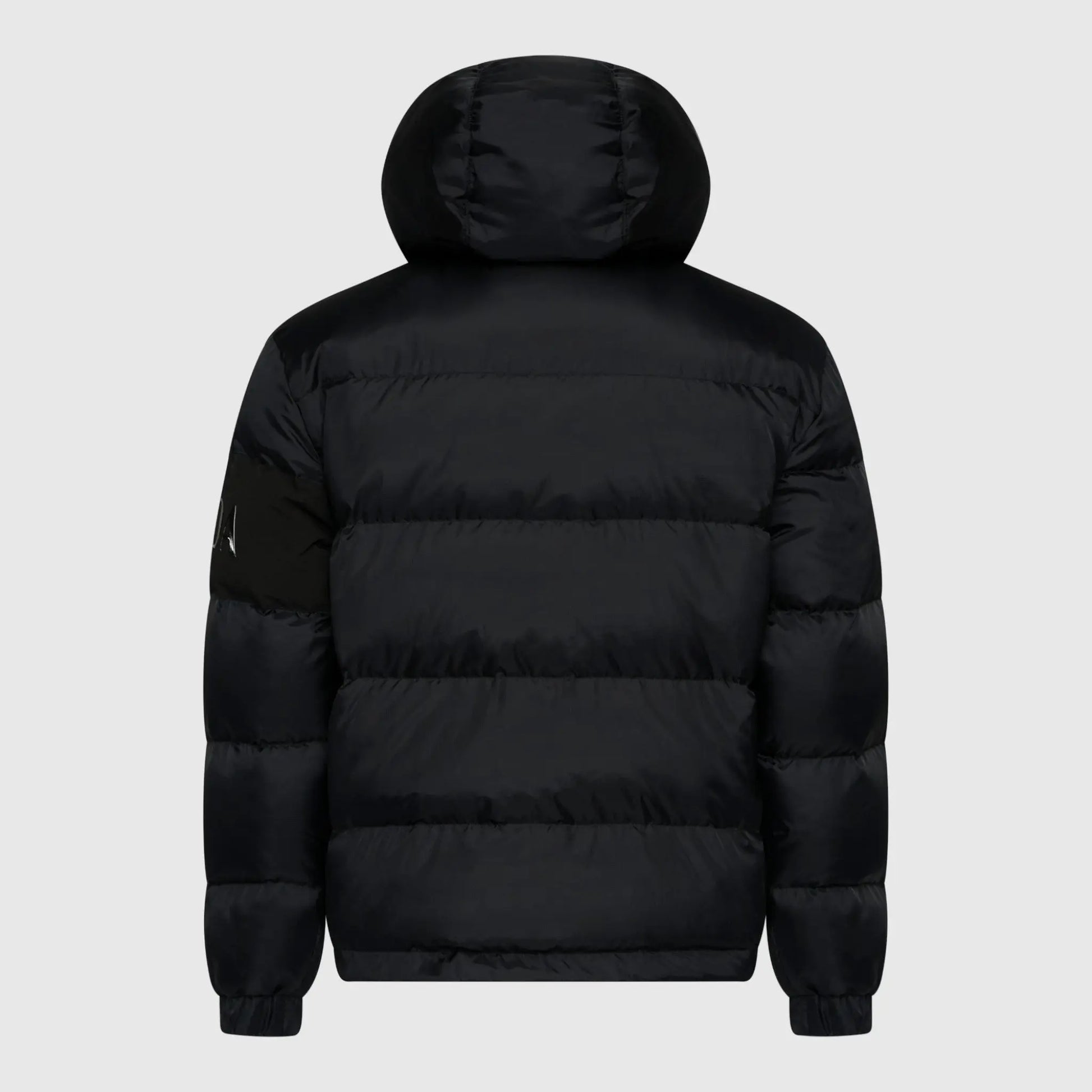 Puffer Down Jacket with Detachable Hood and Logo Patch on Back Gisada Jacket