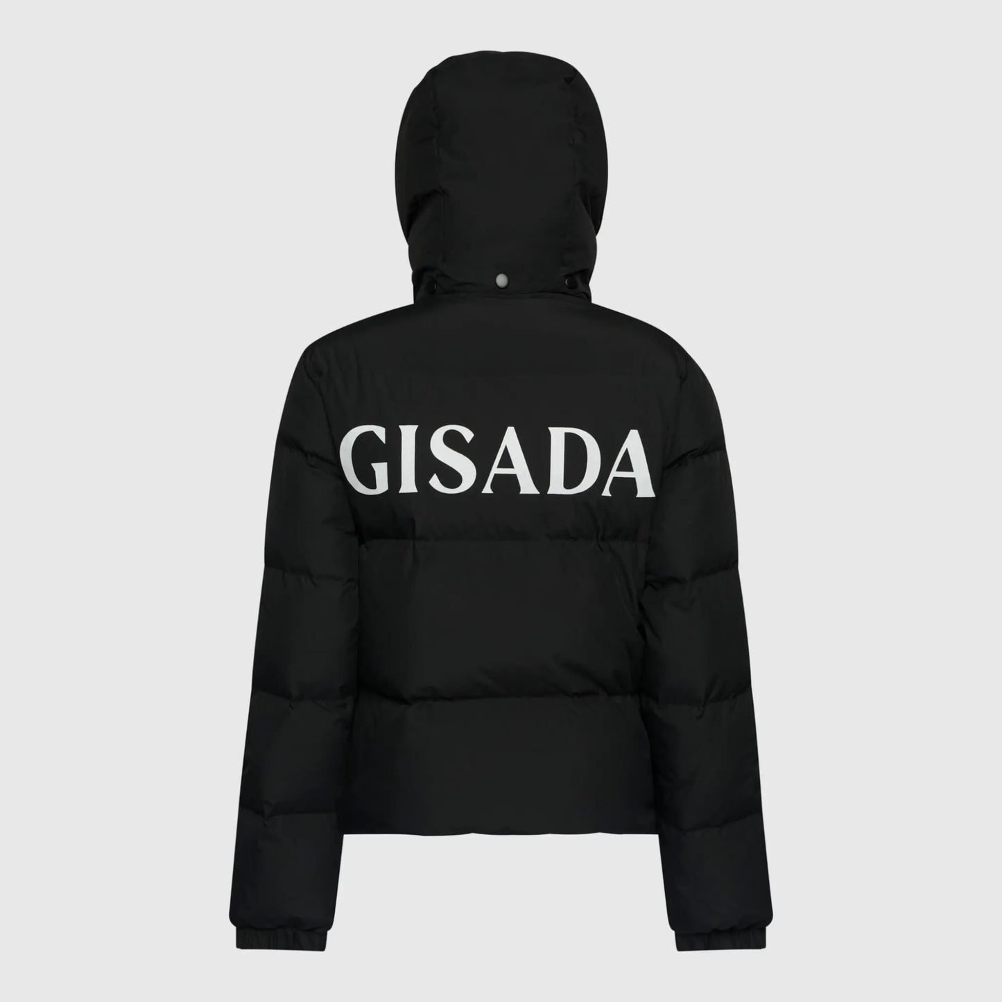 Puffer Down Jacket with Detachable Hood and Logo Print - Gisada.com