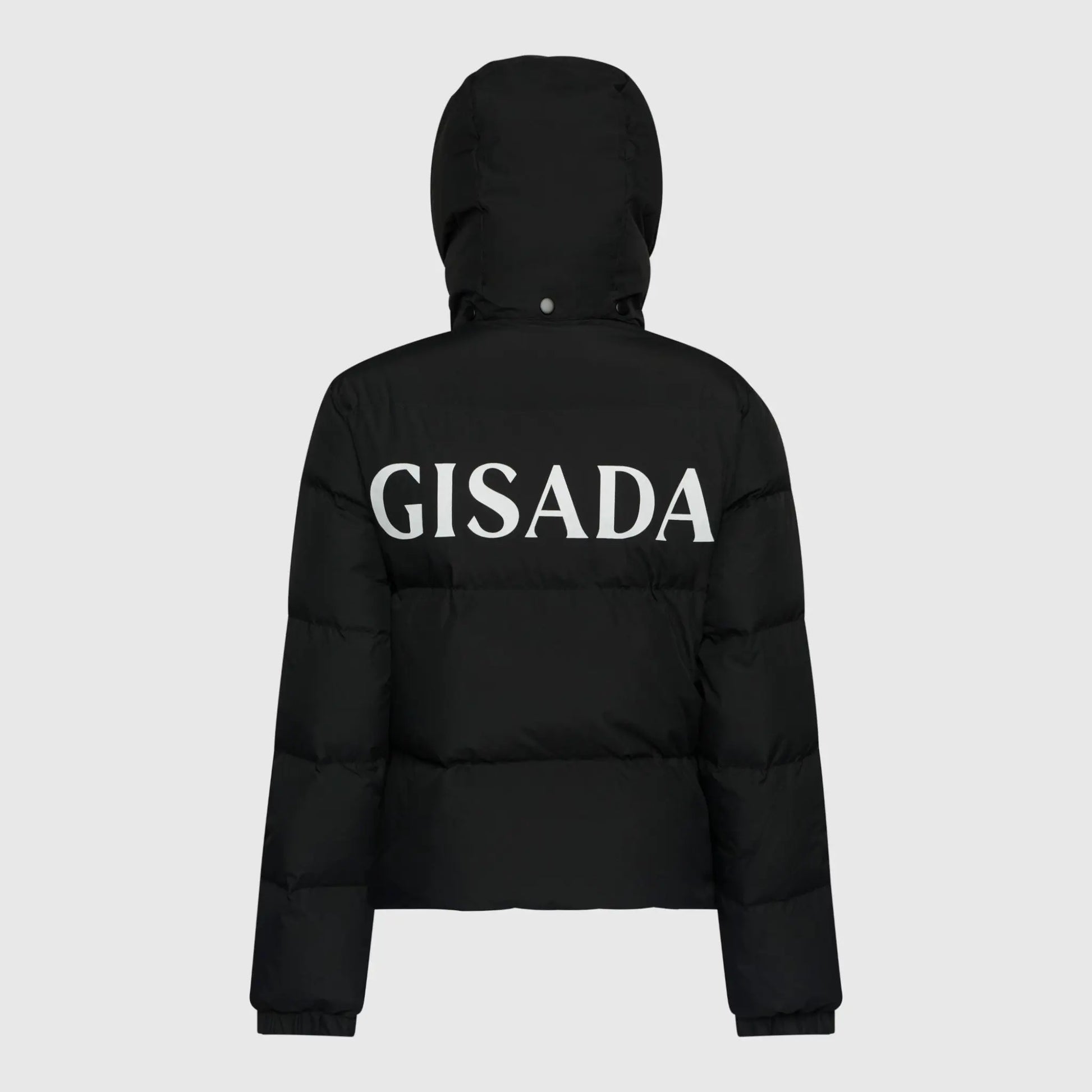 Puffer Down Jacket with Detachable Hood and Logo Print - Gisada.com
